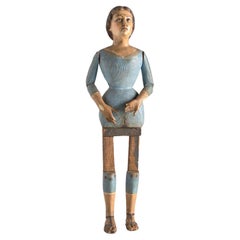 19th Century Articulated Wooden Figure of the Virgin Mary