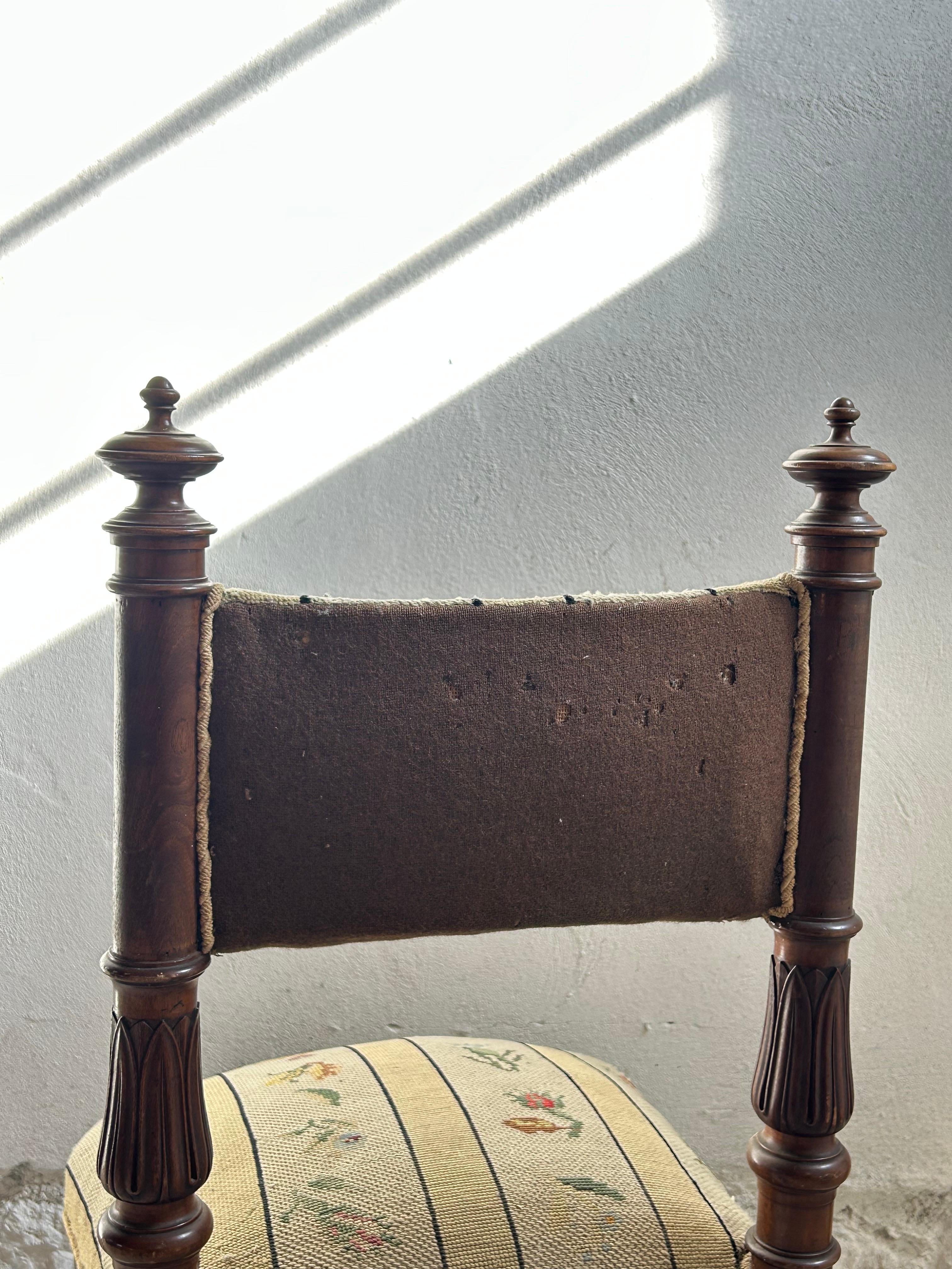 Wool 19th century Artist chair by Jørgen Roed, Denmark 1860’s For Sale