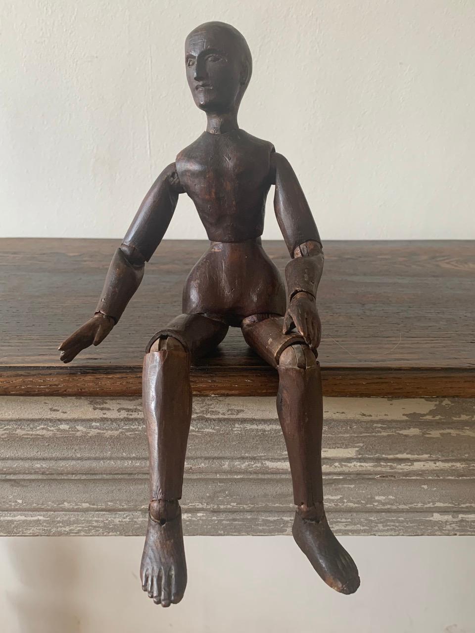 A quality late 19th century artist Lay figure made from pine. These were made to be used by artists to paint the human form.