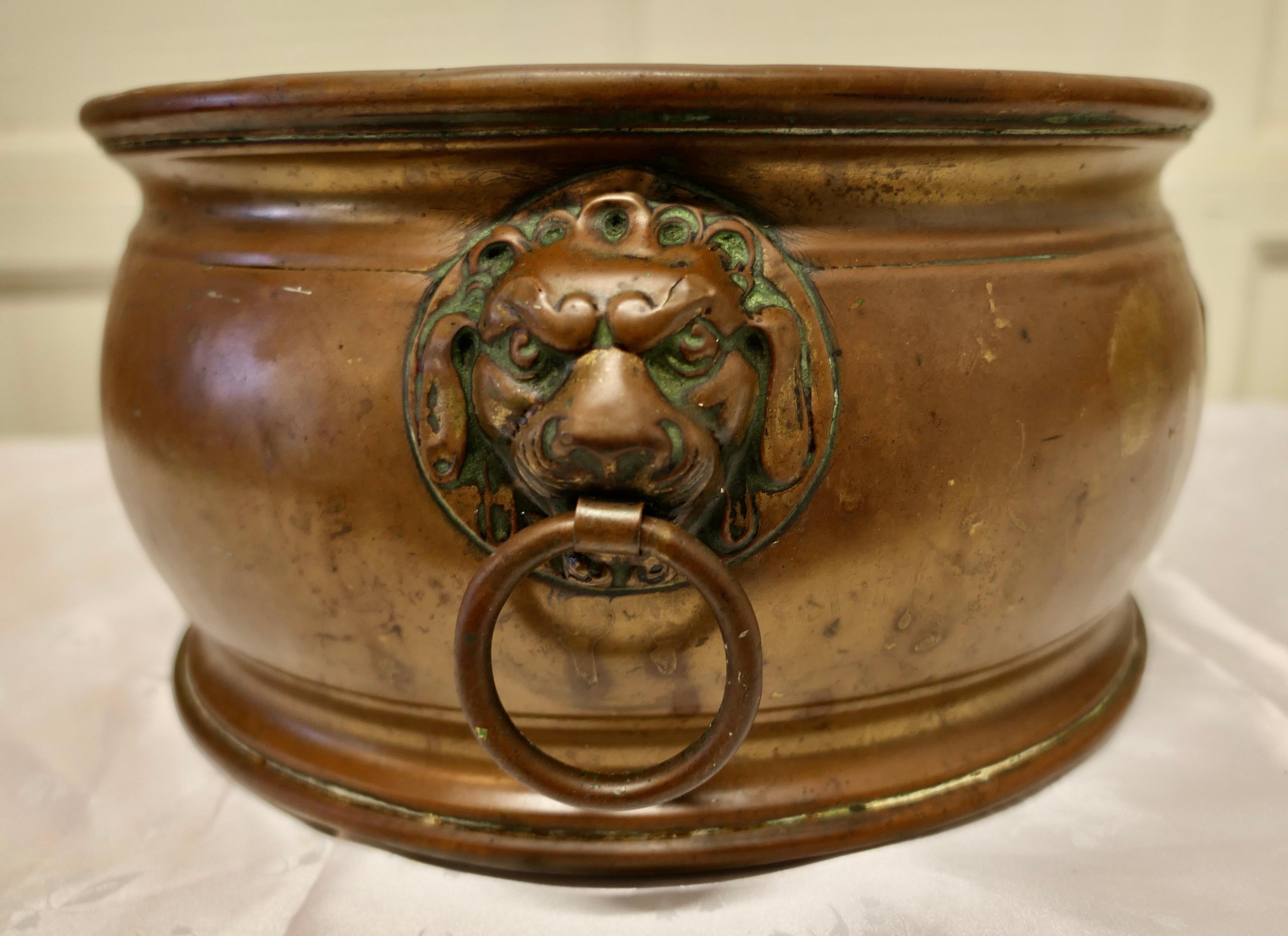19th Century Arts and Crafts Brass Planter For Sale 2