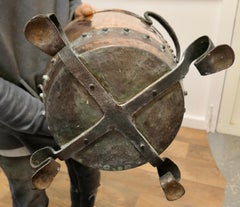19th Century Arts and Crafts Copper and Wrought Iron Log Bin