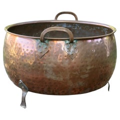 Antique 19th Century Arts & Crafts Copper Log Bin or Planter