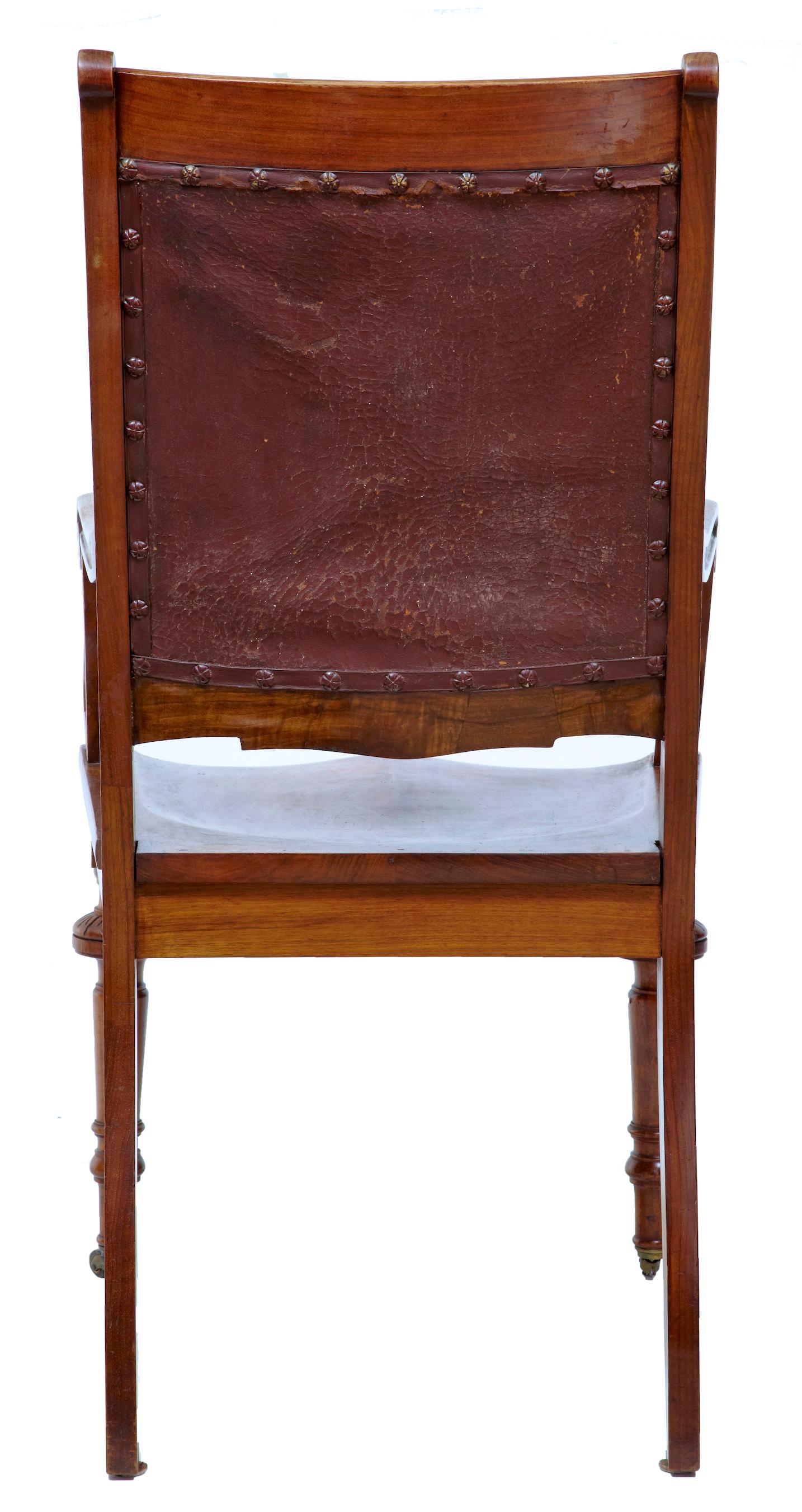 English 19th Century Arts & Crafts Mahogany Desk Chair