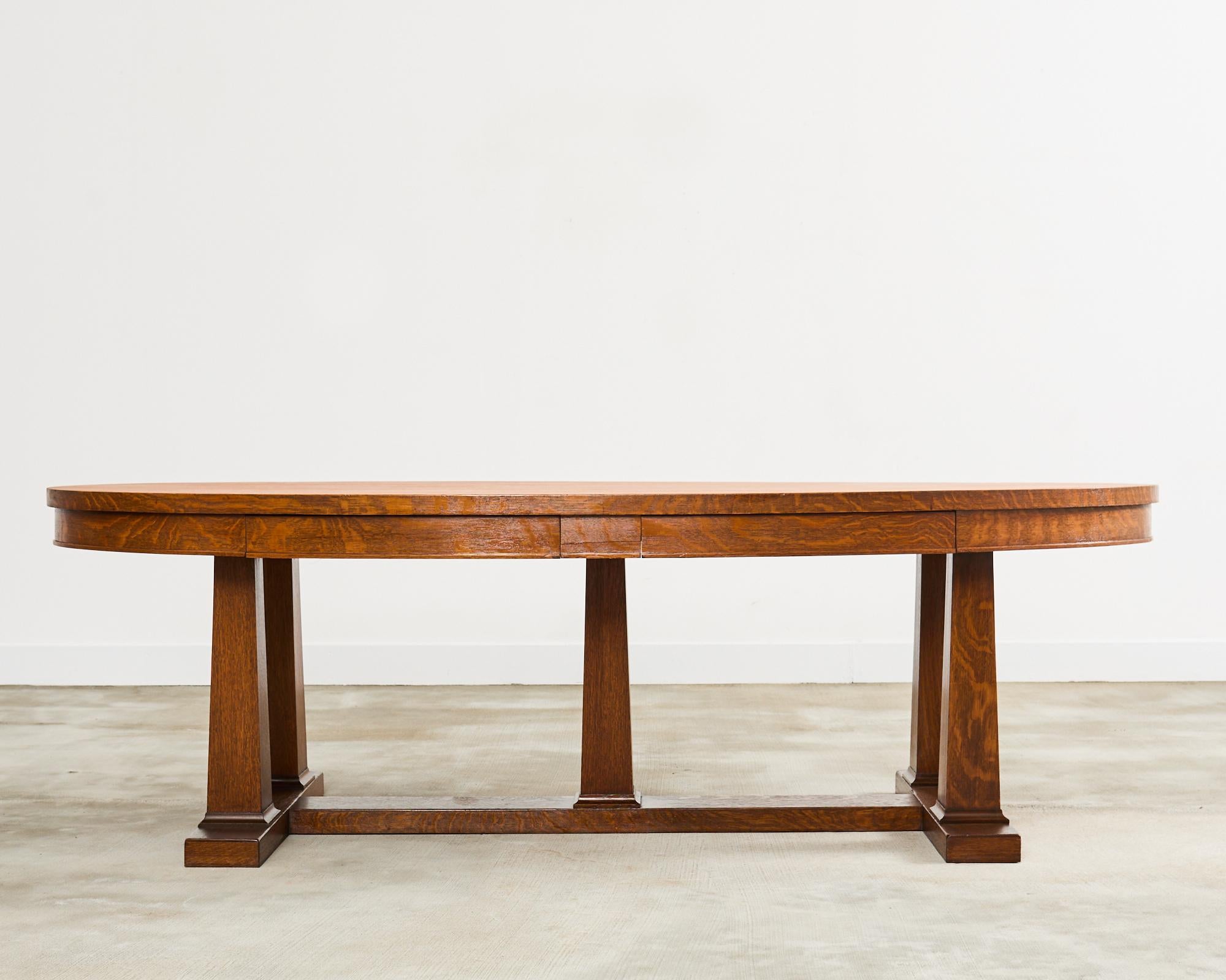 Américain Table de salle à manger ou de bibliothèque Arts and Crafts du 19ème siècle en vente