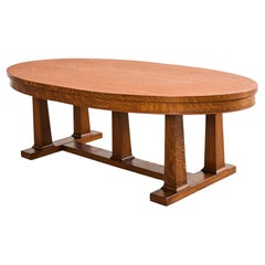 Table de salle à manger ou de bibliothèque Arts and Crafts du 19ème siècle