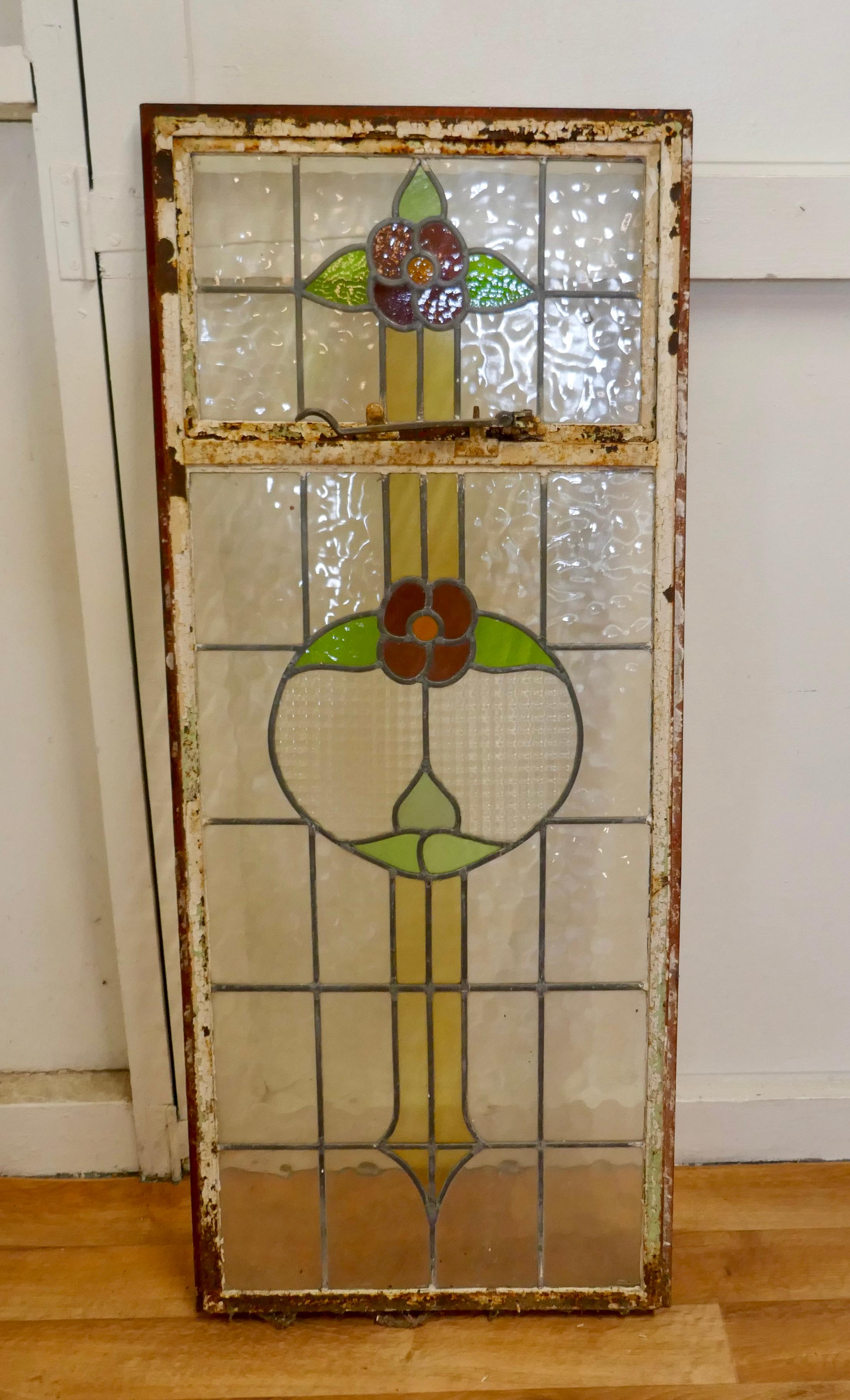 19th Century Arts and Crafts Stained Glass Window For Sale 2