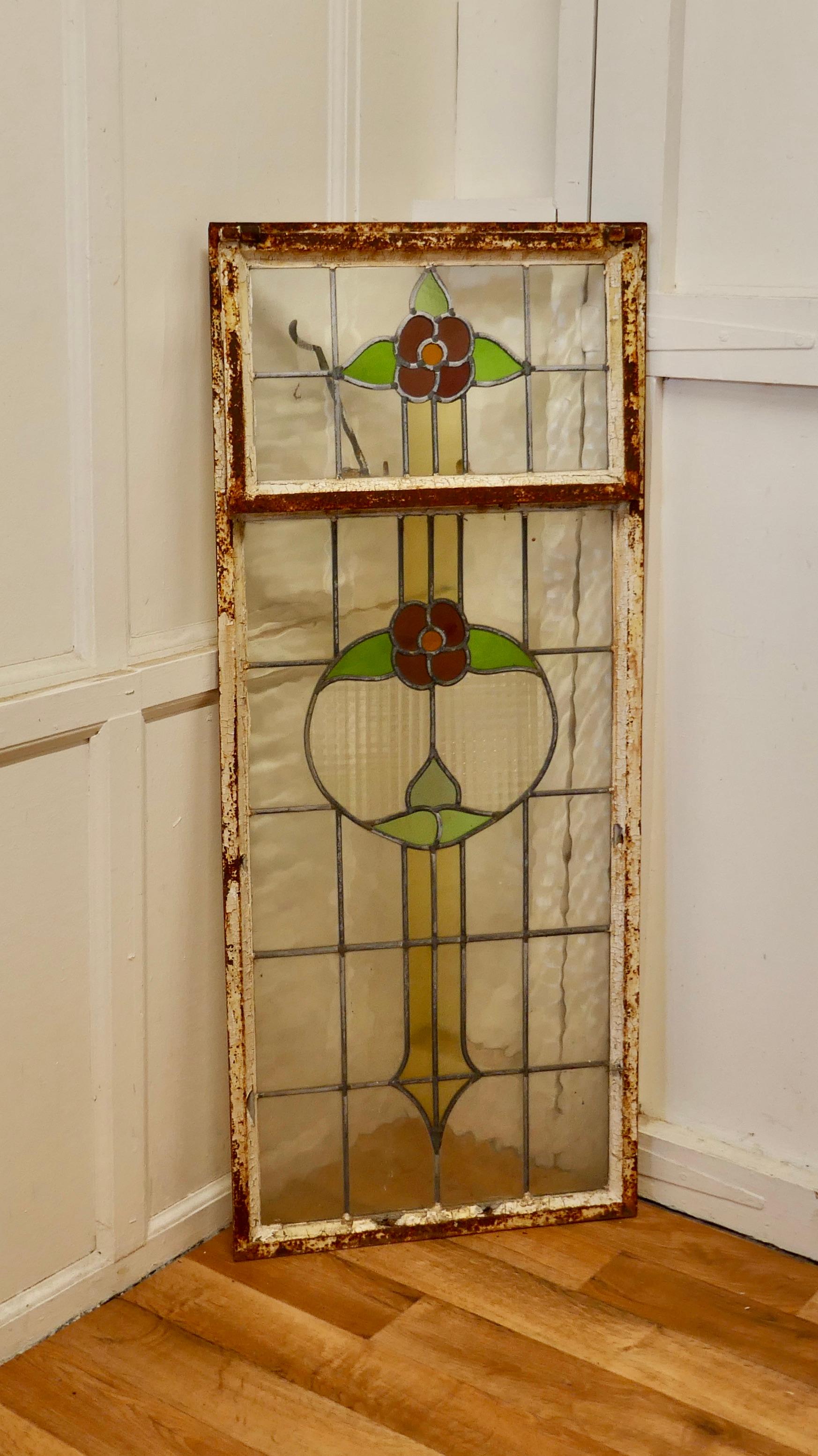19th Century Arts and Crafts Stained Glass Window For Sale 4