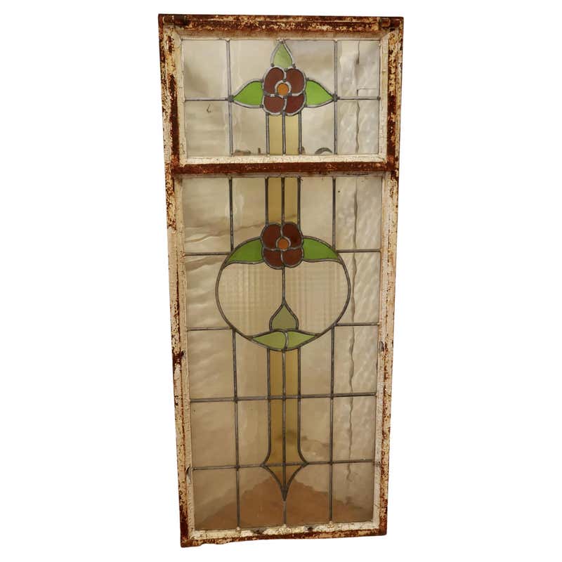 Set of 3 English Arts and Crafts Stained Glass Windows For Sale at 1stDibs