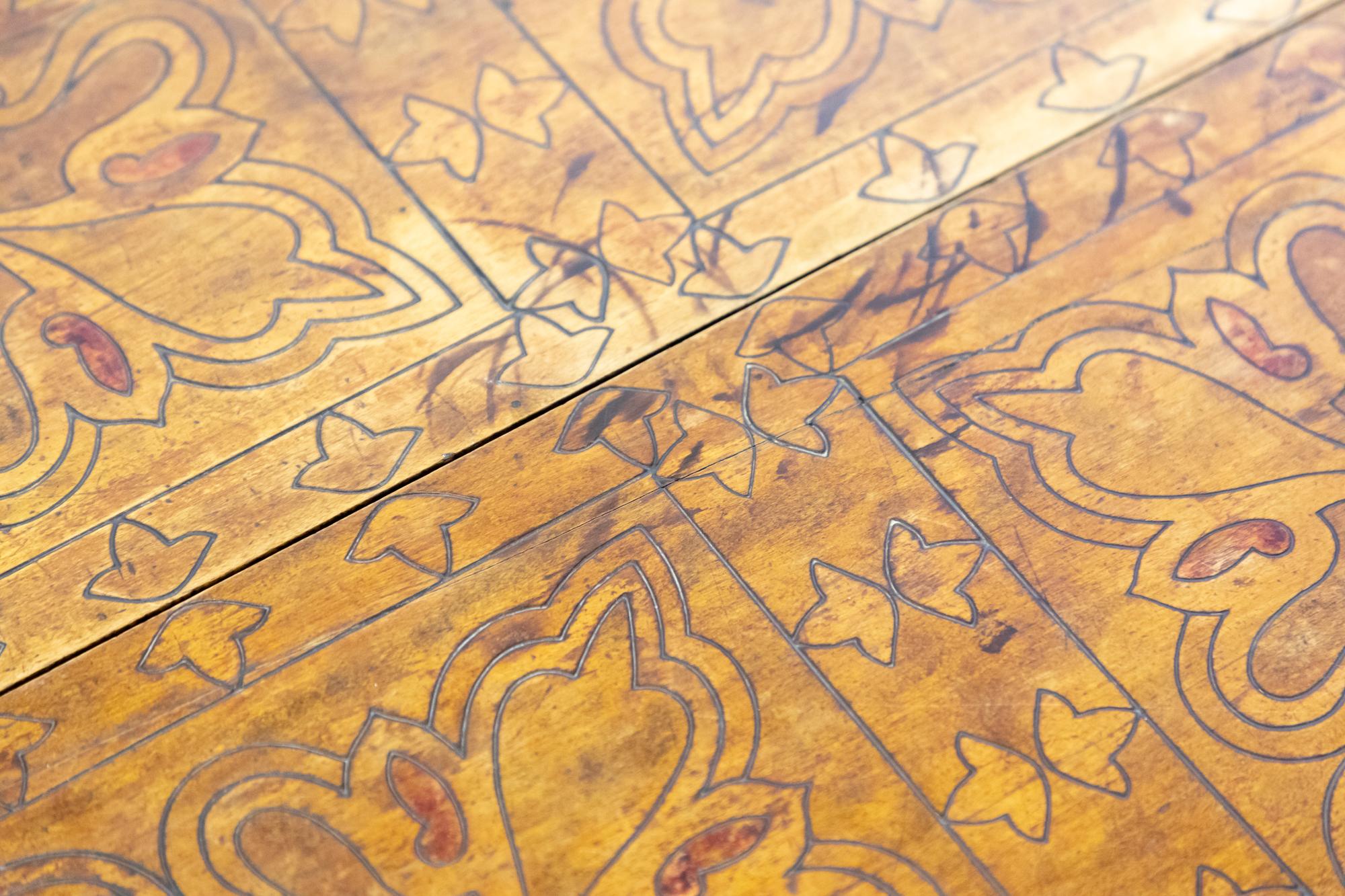 Fruitwood 19th Century Arts & Crafts Moorish Influenced Folding Table For Sale