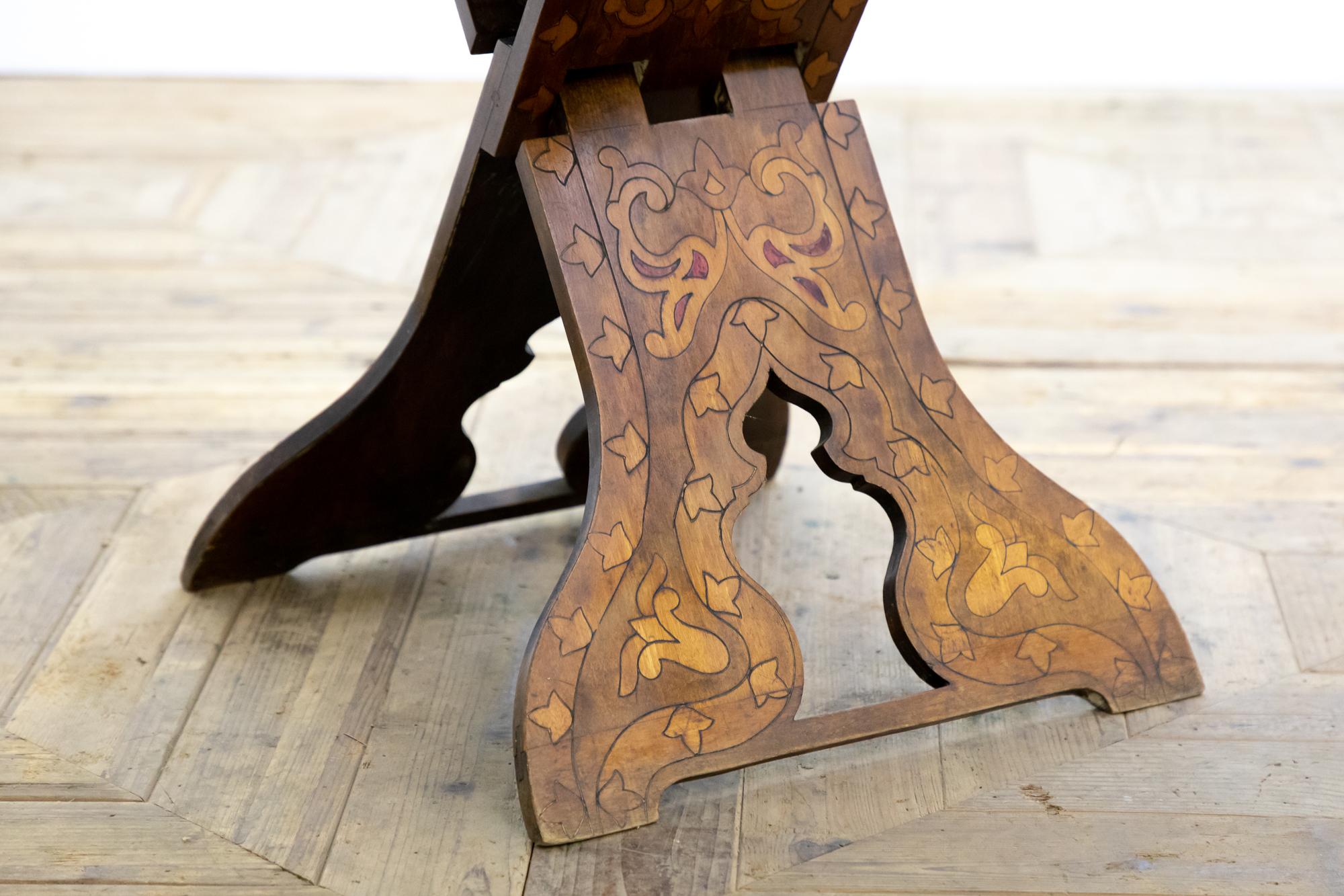 19th Century Arts & Crafts Moorish Influenced Folding Table For Sale 1