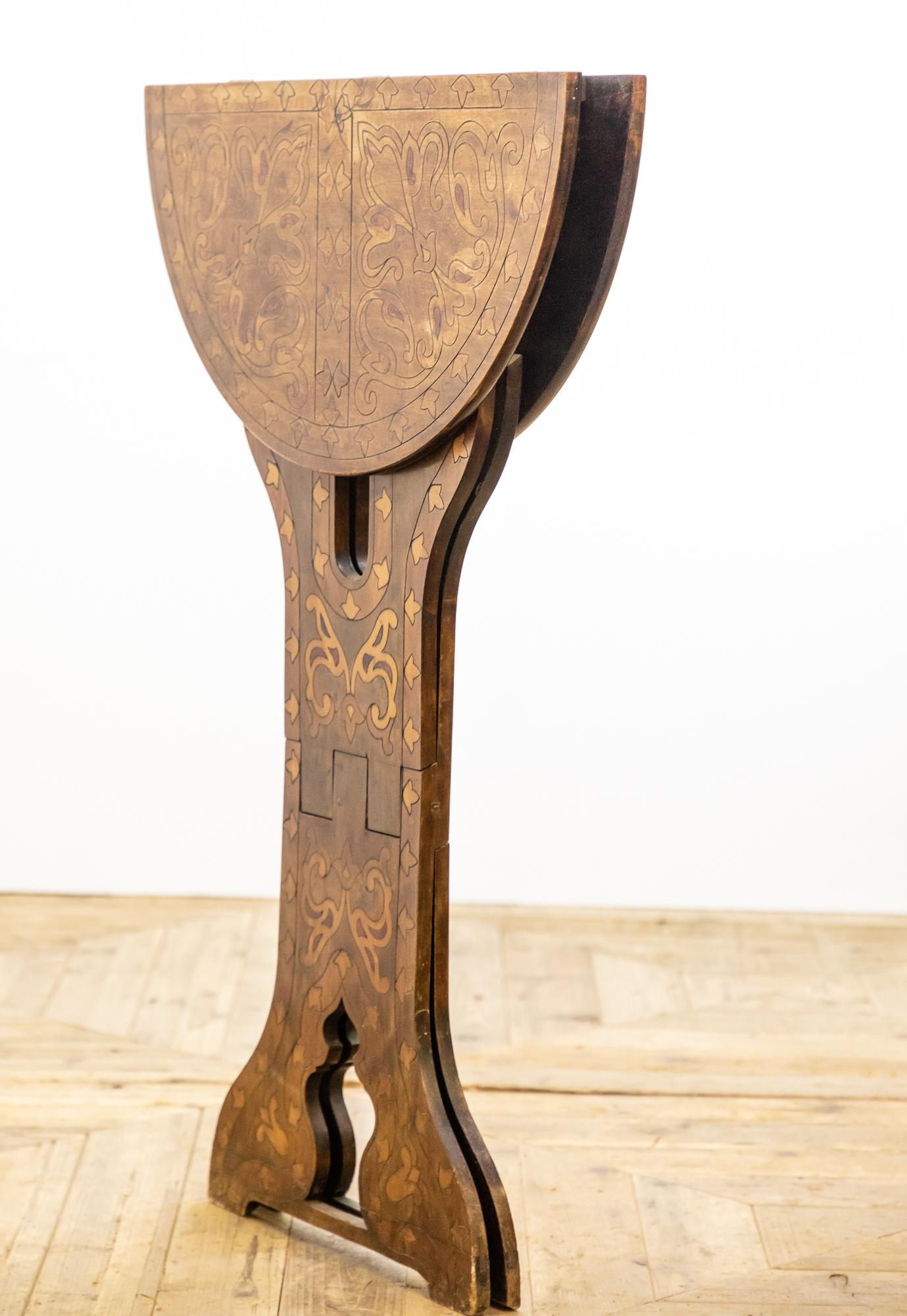 19th Century Arts & Crafts Moorish Influenced Folding Table For Sale 3