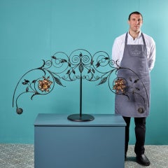 19th Century Arts & Crafts Wrought Iron Gate Overthrow