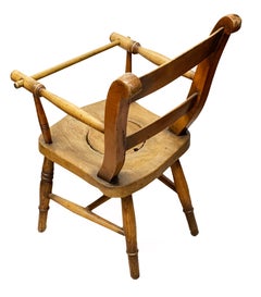 19th Century Ash and Beech Childs Commode Chair