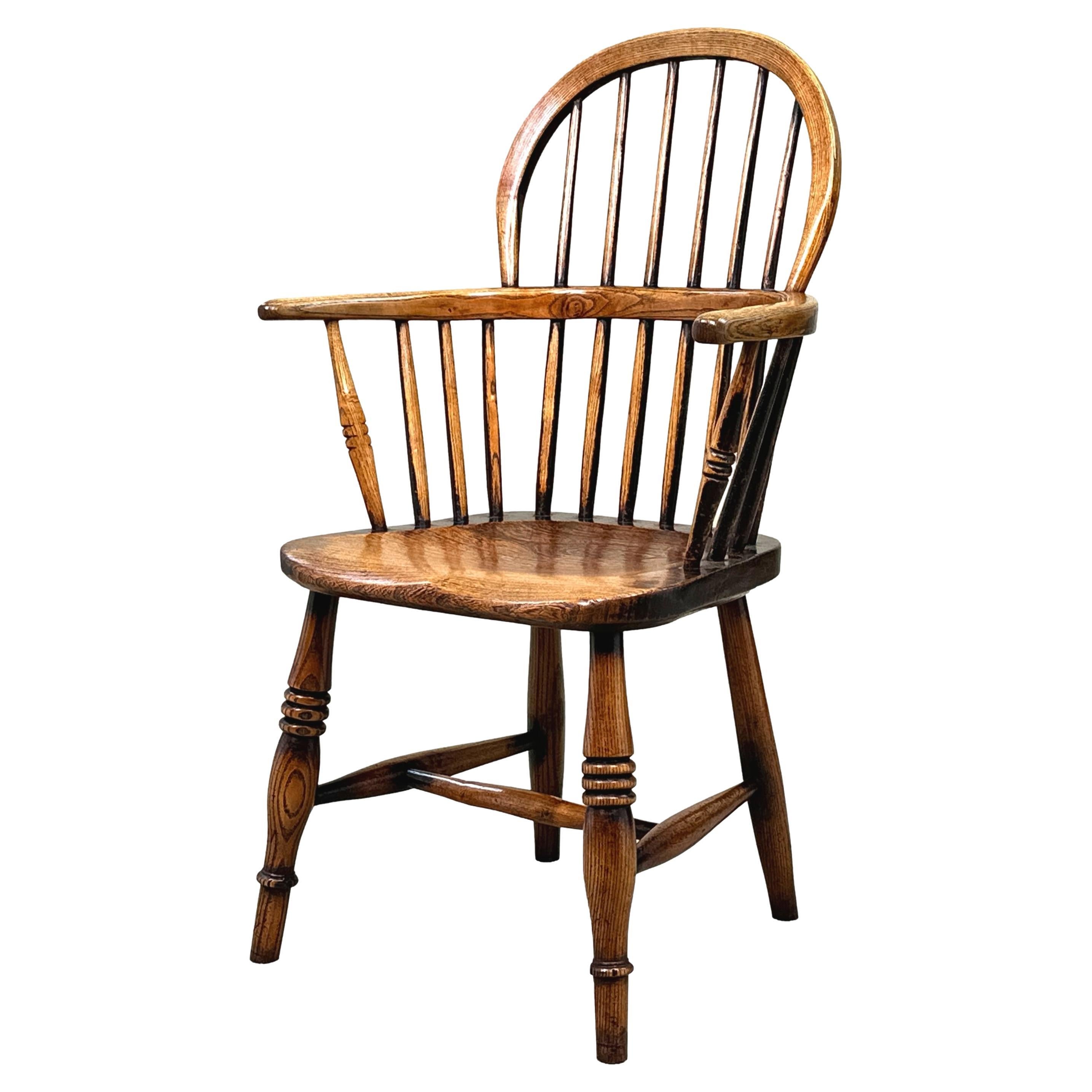 19th Century Ash & Elm Childs Windsor Chair For Sale