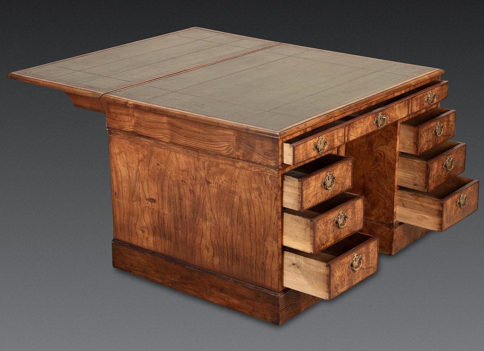 Georgian 19th Century Ash Partners Desk For Sale