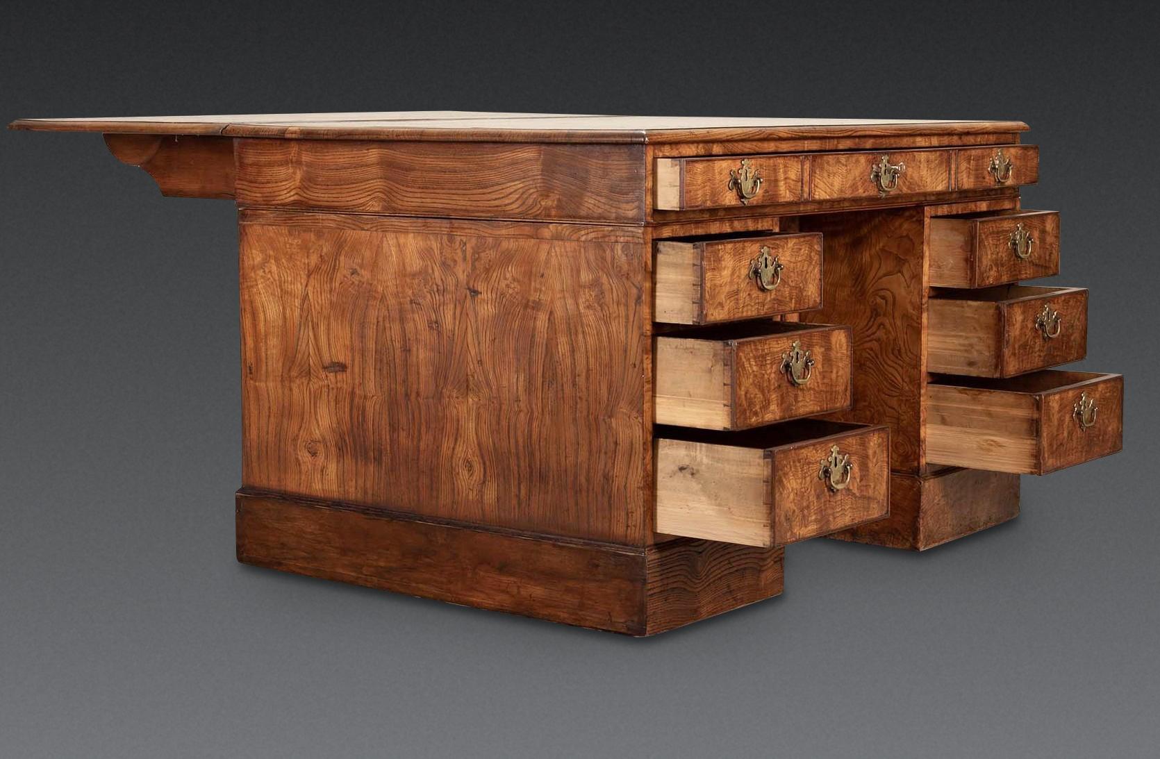 Carved 19th Century Ash Partners Desk For Sale