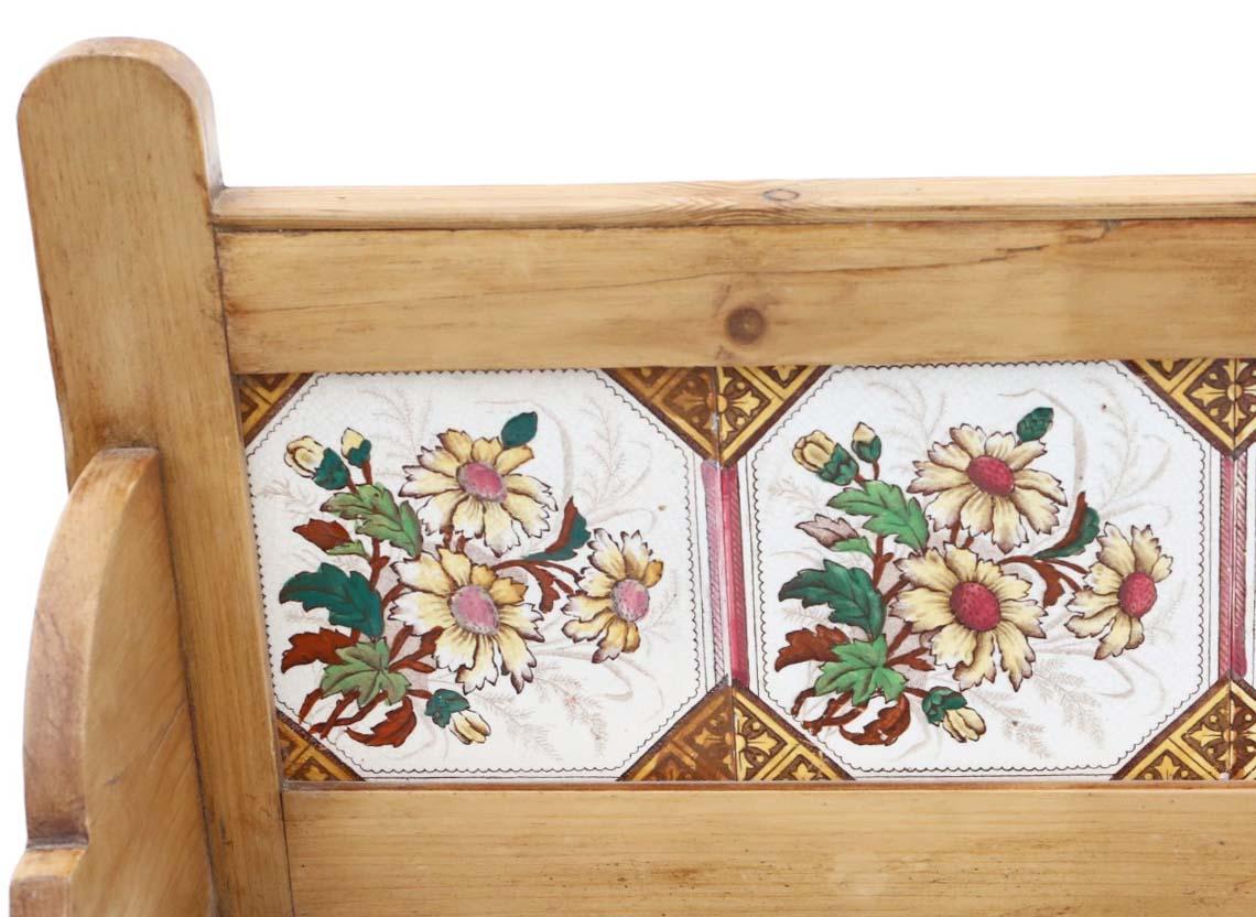 19th Century Ash, Pine, and Marble Washstand Antique Table Writing Dressing Side 1