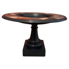19th Century Ashford Black Marble with Pietra Dura Tazza