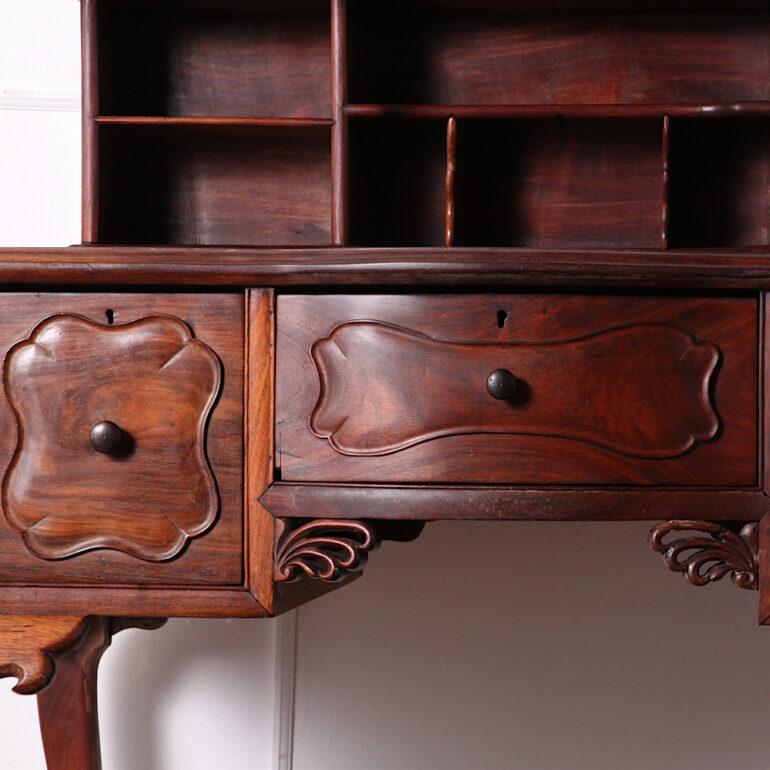 19th Century Asian Carved Hardwood Desk Writing Table In Good Condition In Vancouver, British Columbia