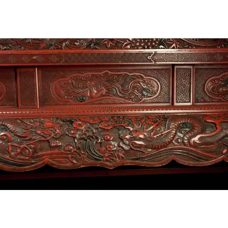  19th Century Japanese Cinnabar / Lacquer Cabinet For Sale 5