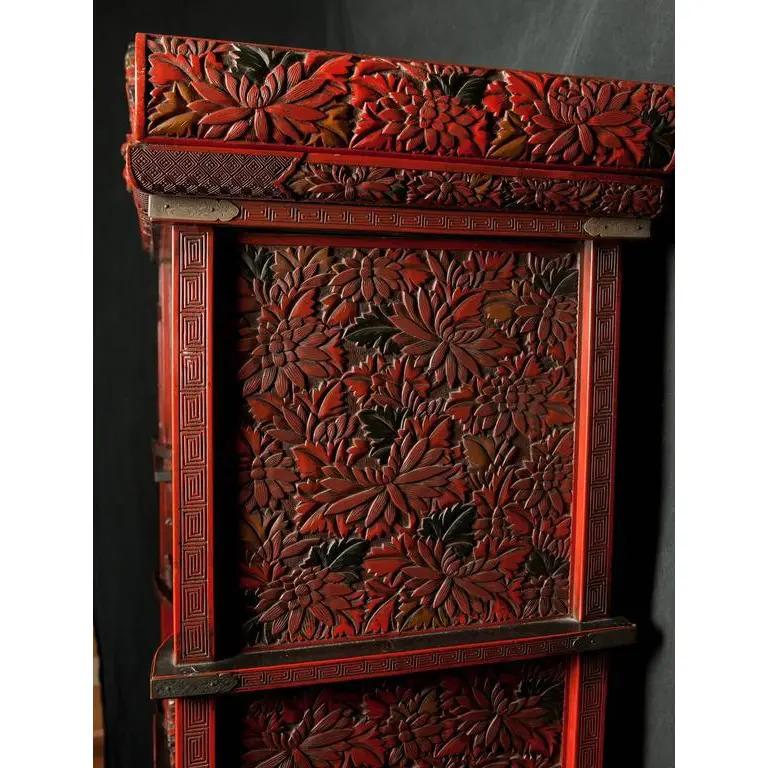  19th Century Japanese Cinnabar / Lacquer Cabinet For Sale 3