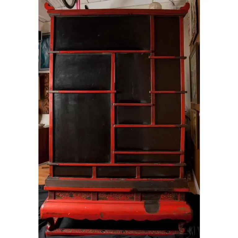 19th Century Japanese Cinnabar / Lacquer Cabinet For Sale 4