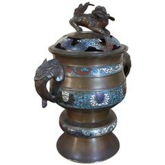 Antique 19th Century Asian Cloisonné Incense Burner
