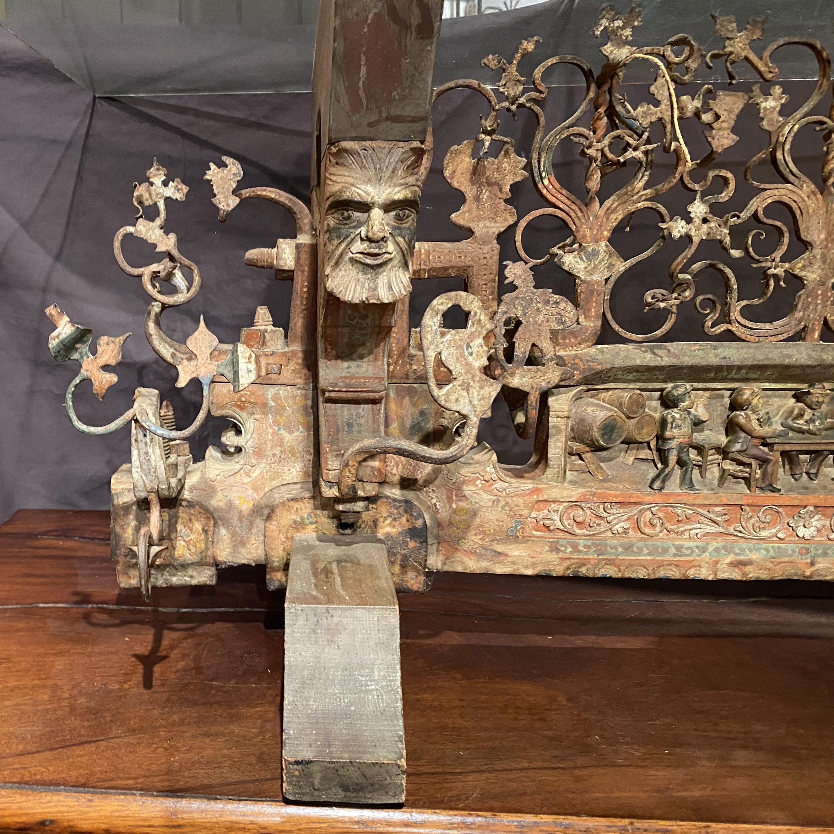 Hand-Carved 19th Century Asian Low Table or Coffee Table From Architectural Elements For Sale