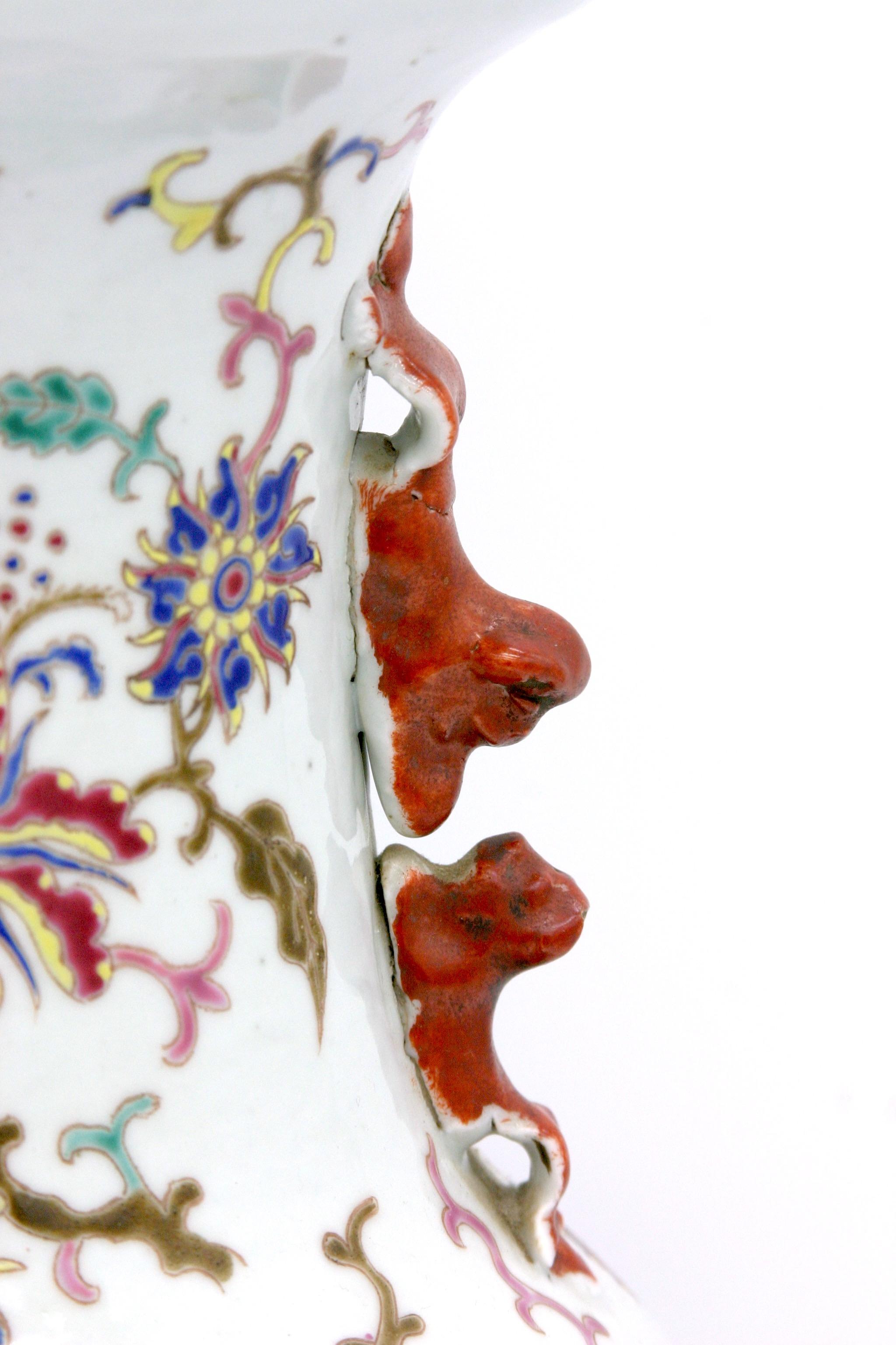 Paint 19th Century Asian Porcelain Decorative Vase/Piece For Sale