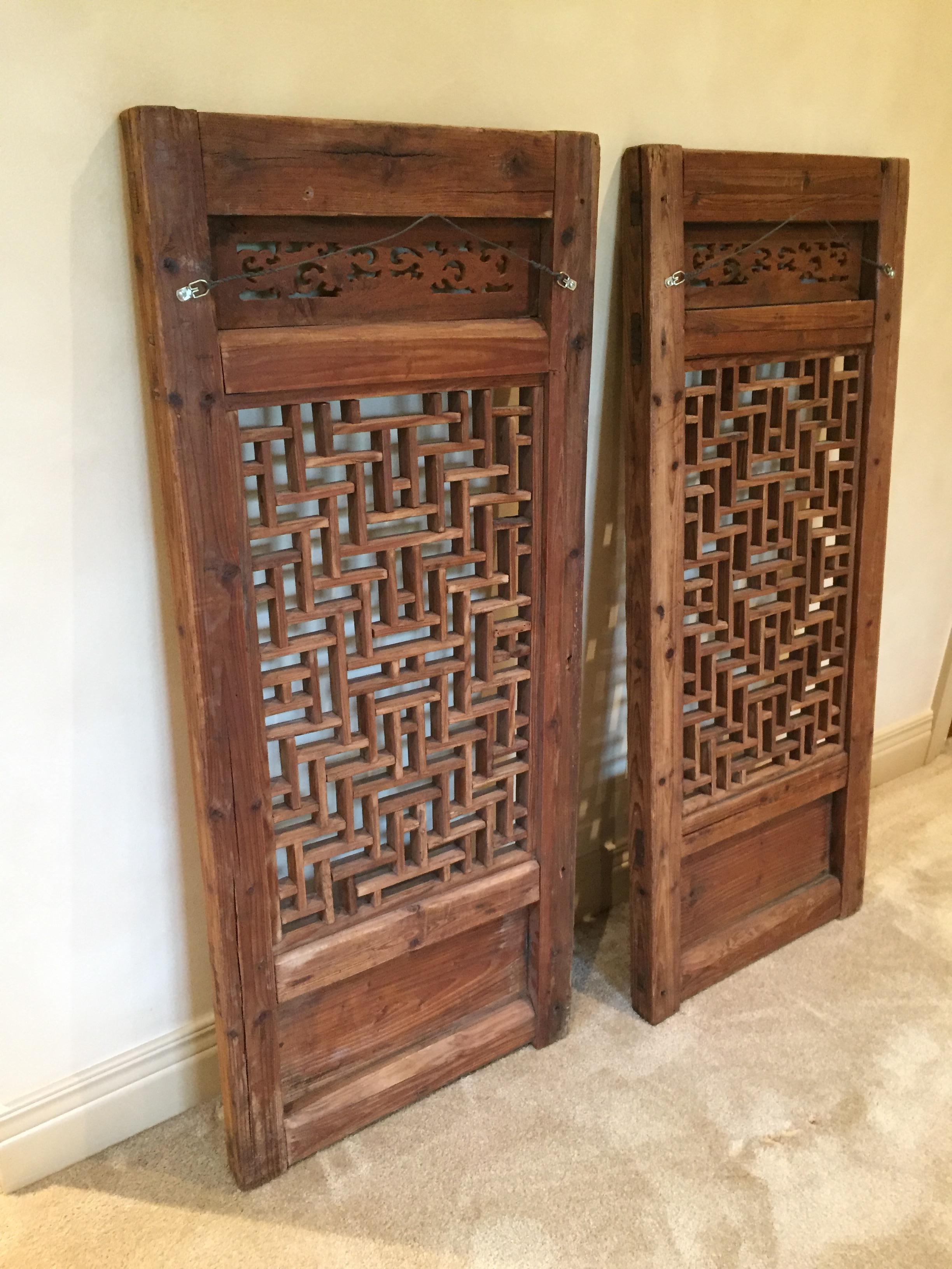 19th Century Asian Teak Shutters 3