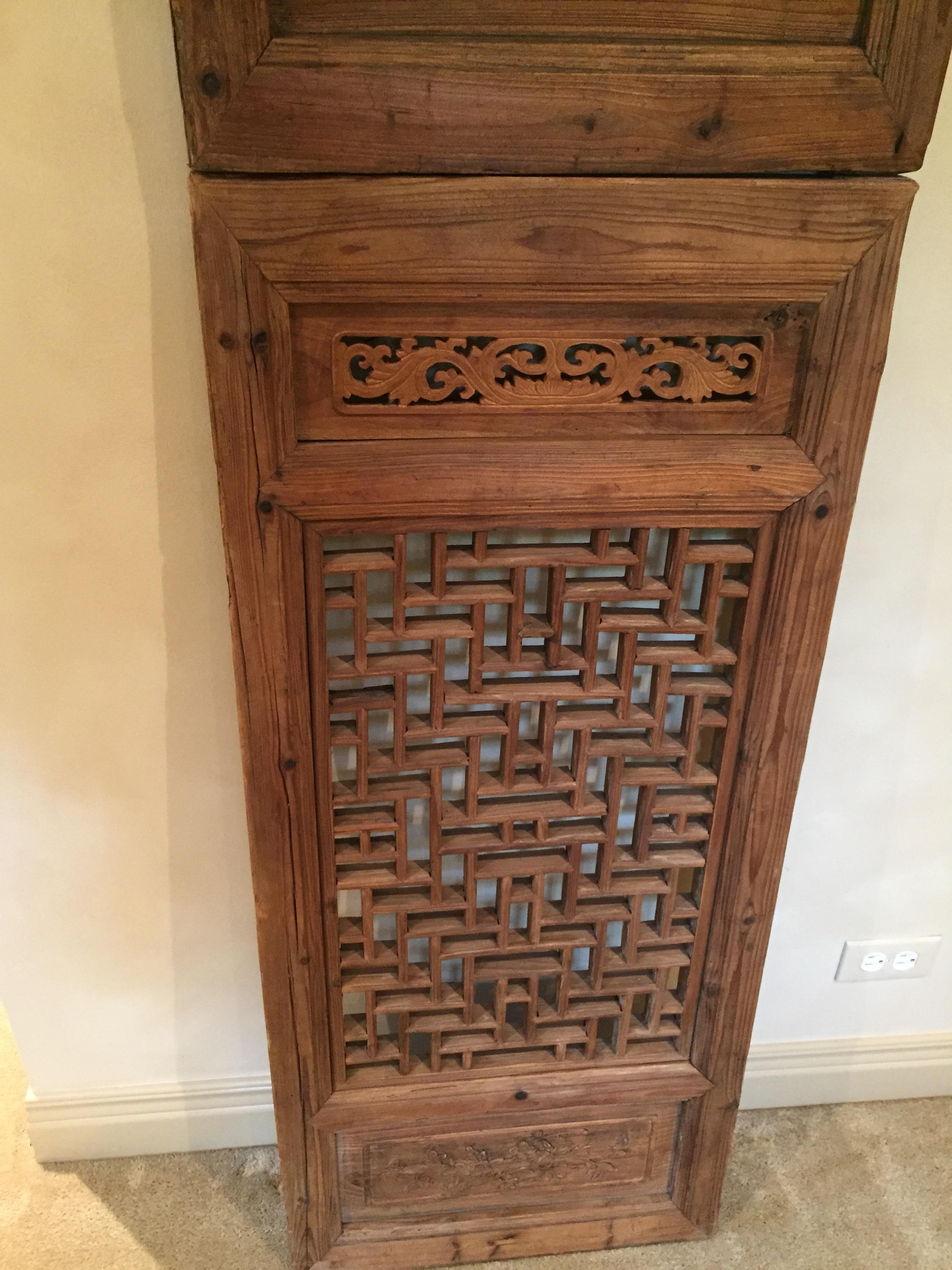 19th Century Asian Teak Shutters 6