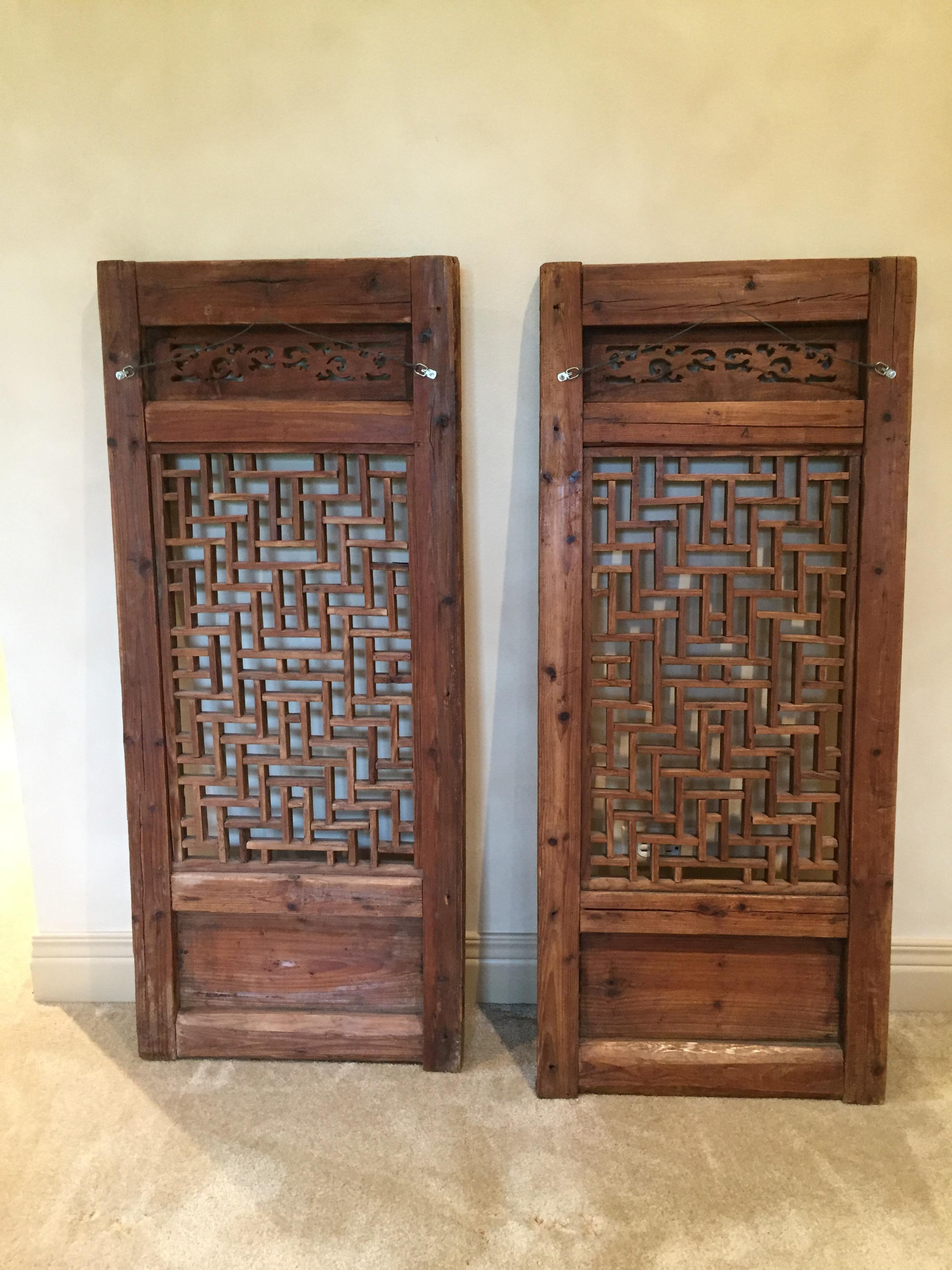 19th Century Asian Teak Shutters 1