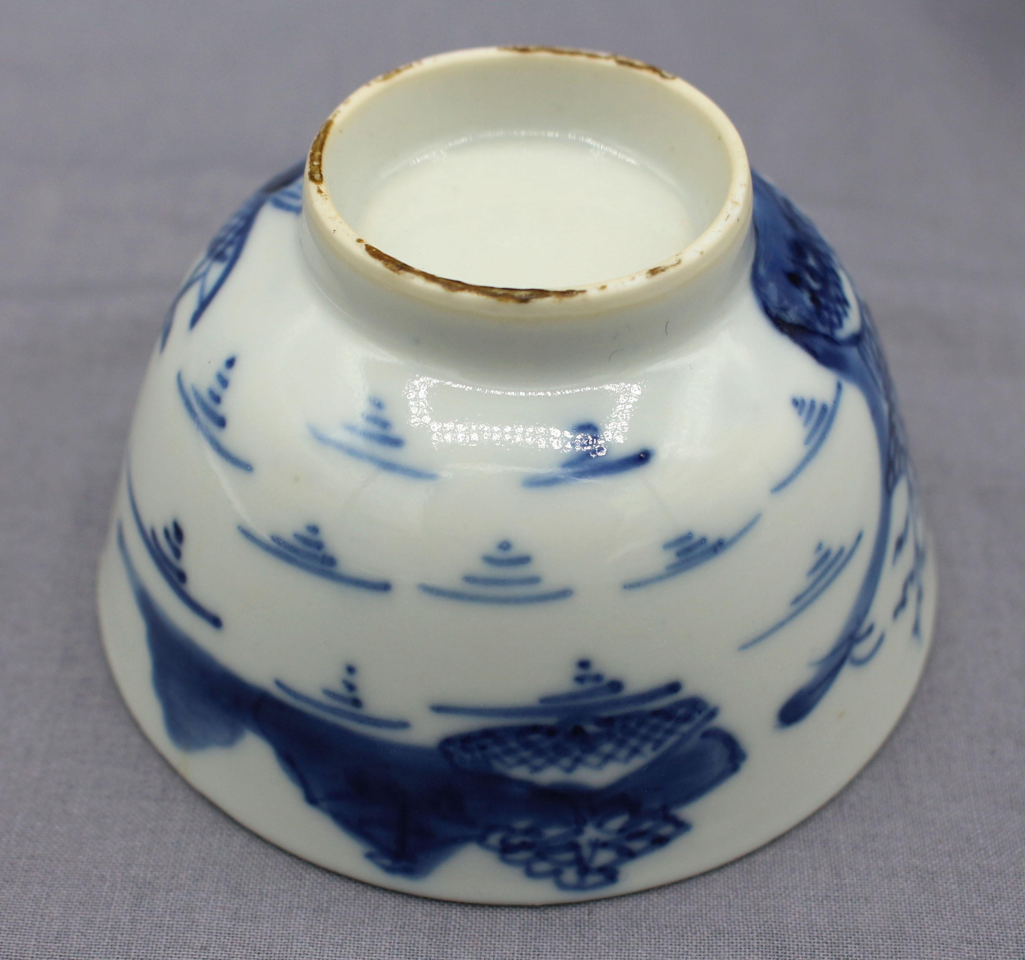 Ceramic 19th Century Assembled set of 6 Blue Canton Small Rice or Soup Bowls, Chinese For Sale