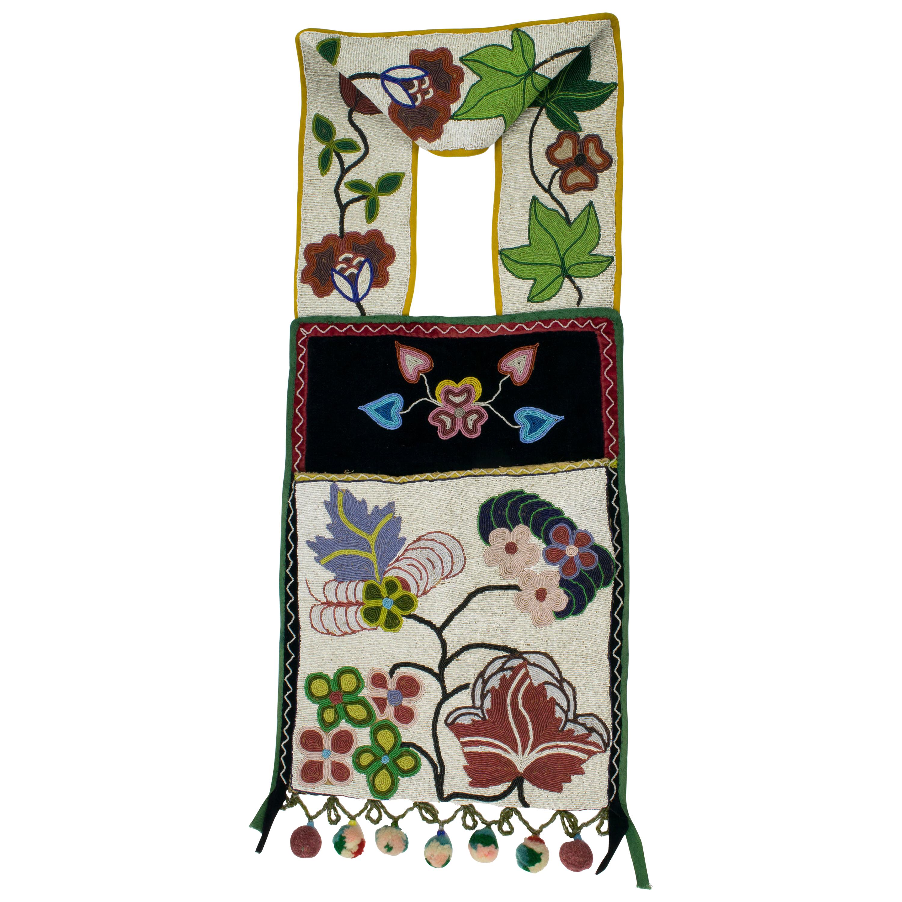 19th Century Assiniboine Beaded Bandolier For Sale