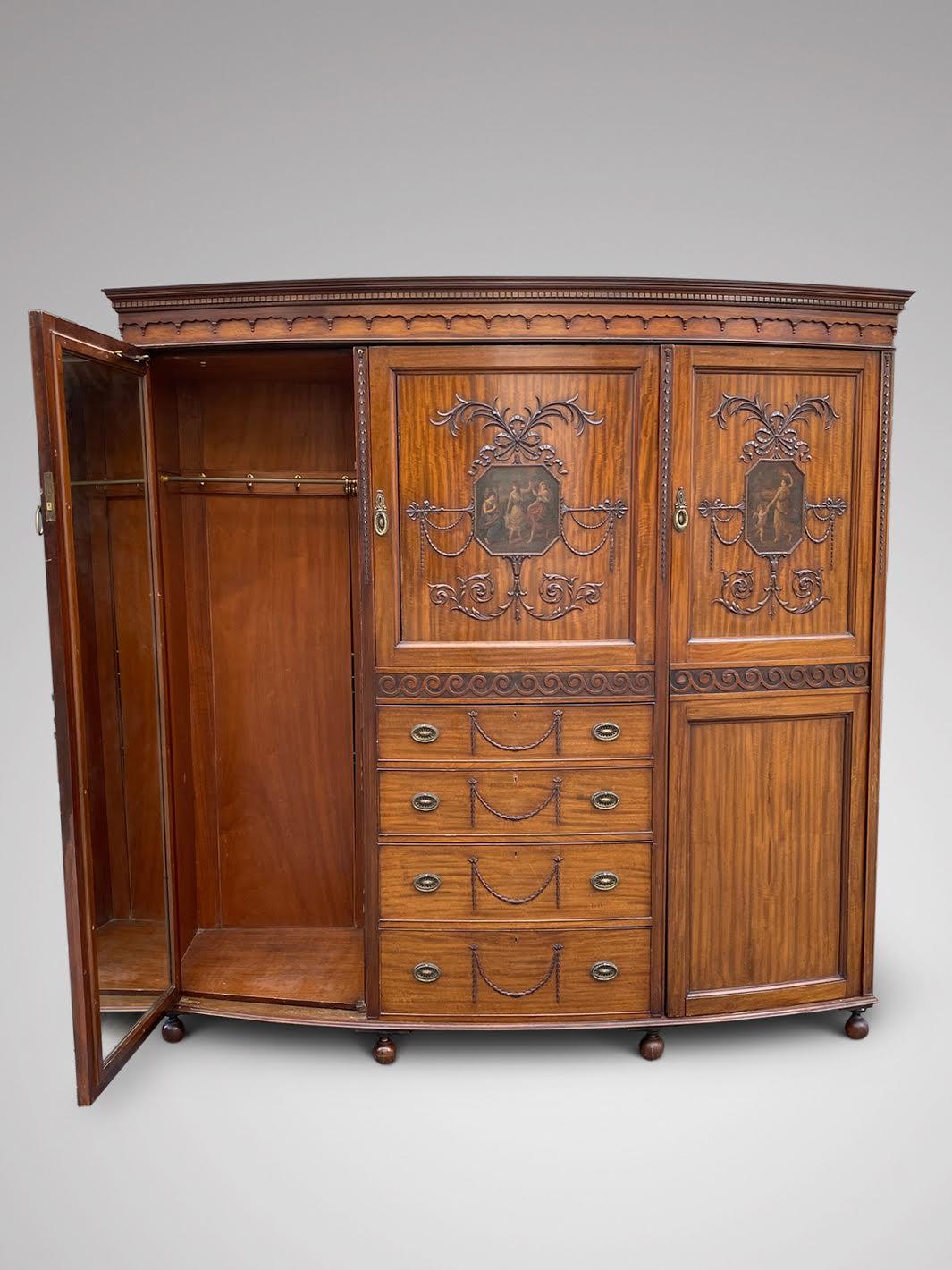 19th Century Attractive Sheraton Style Mahogany Wardrobe 3