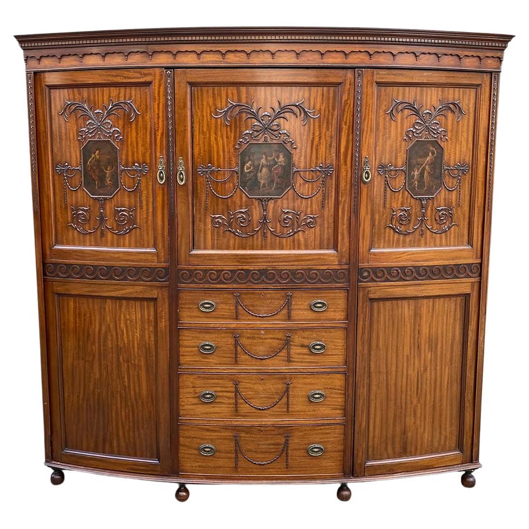 19th Century Attractive Sheraton Style Mahogany Wardrobe