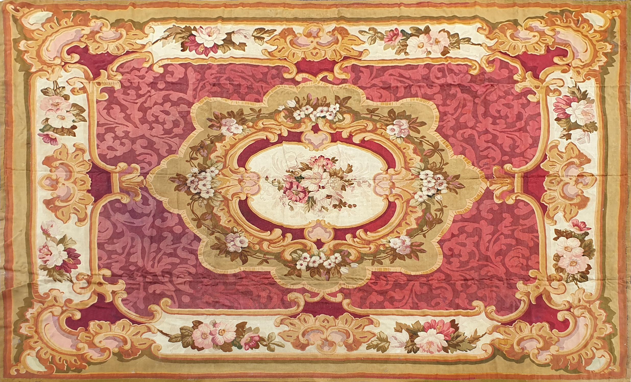French 19th century Aubusson carpet (napoleon 3) - N 910 For Sale