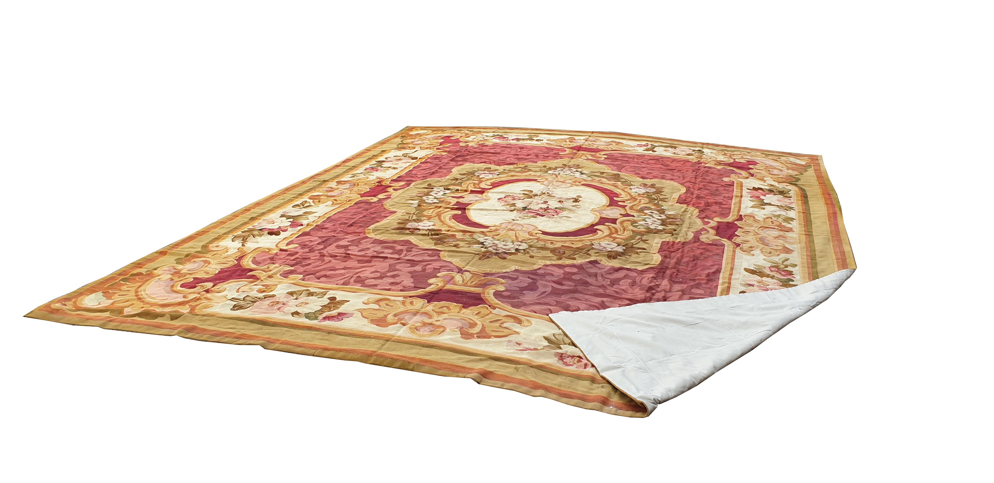 Wool 19th century Aubusson carpet (napoleon 3) - N 910 For Sale