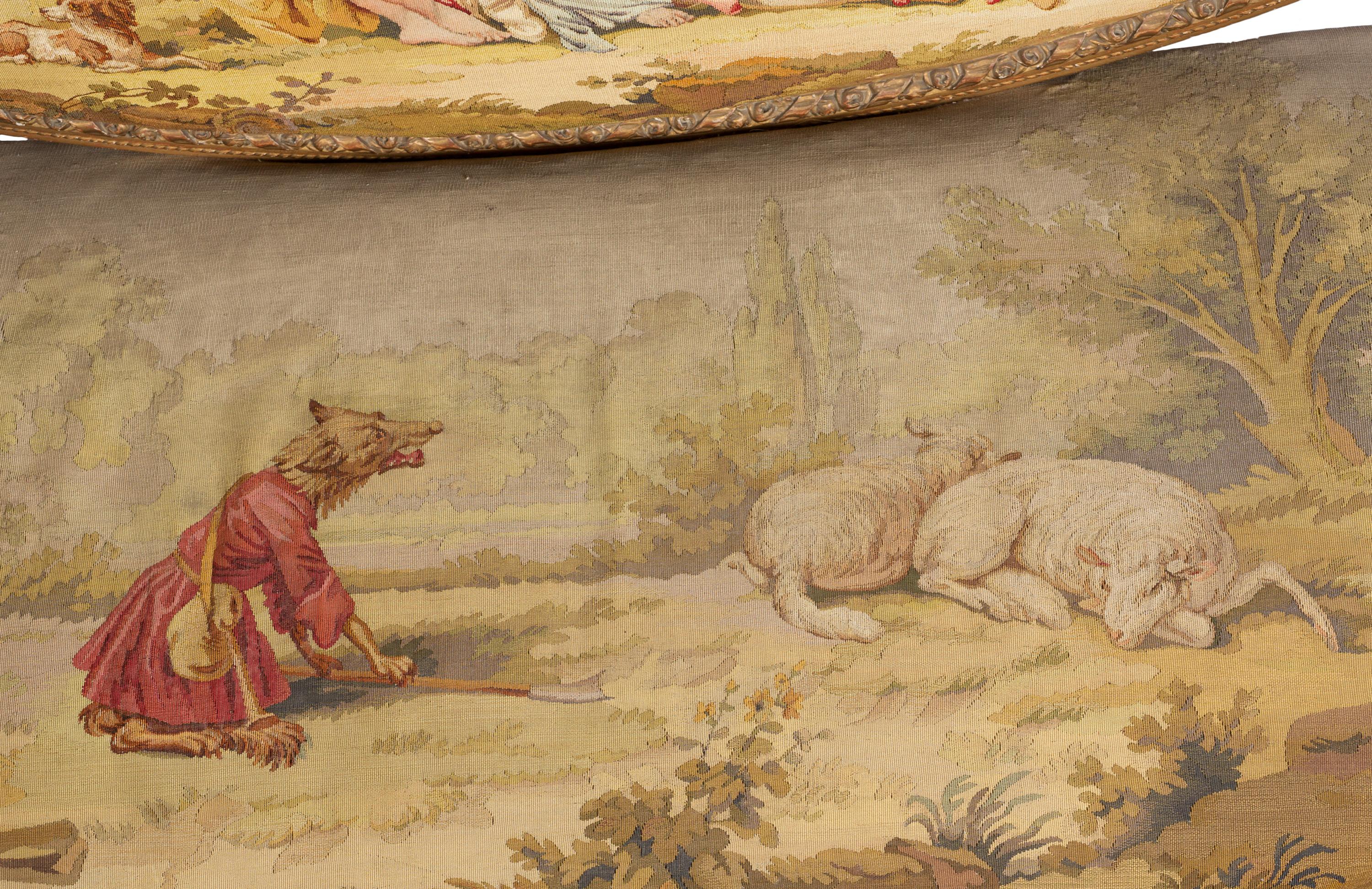 19th Century French Three Piece Salon Suite, Original Tapestry Fabric, Giltwood For Sale 1