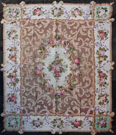 Tapis d'Aubusson du 19ème siècle, style Napoléon III - 3m15x2m63, N° 1382