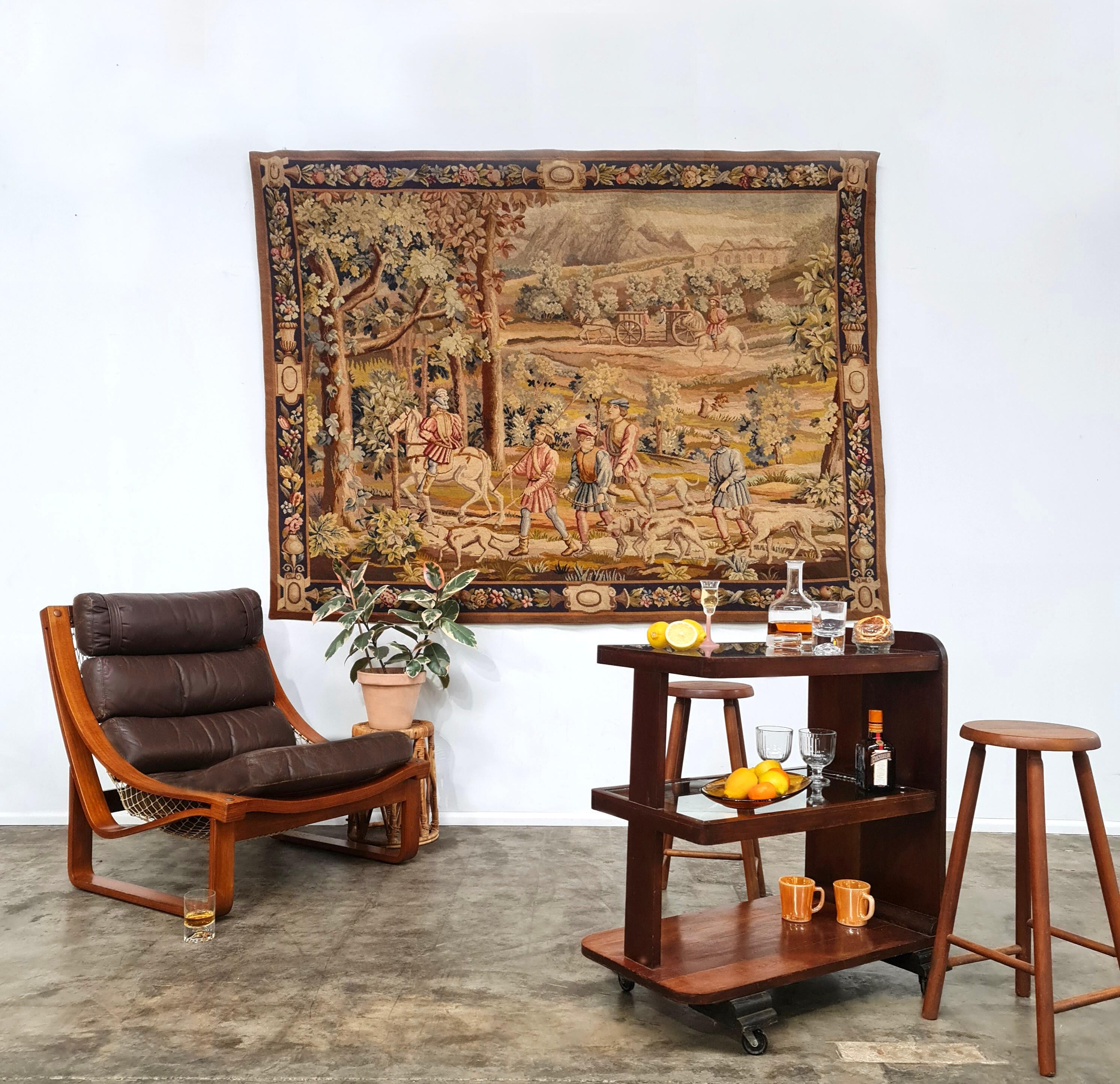 Hand-Woven 19th Century Aubusson Tapestry  For Sale