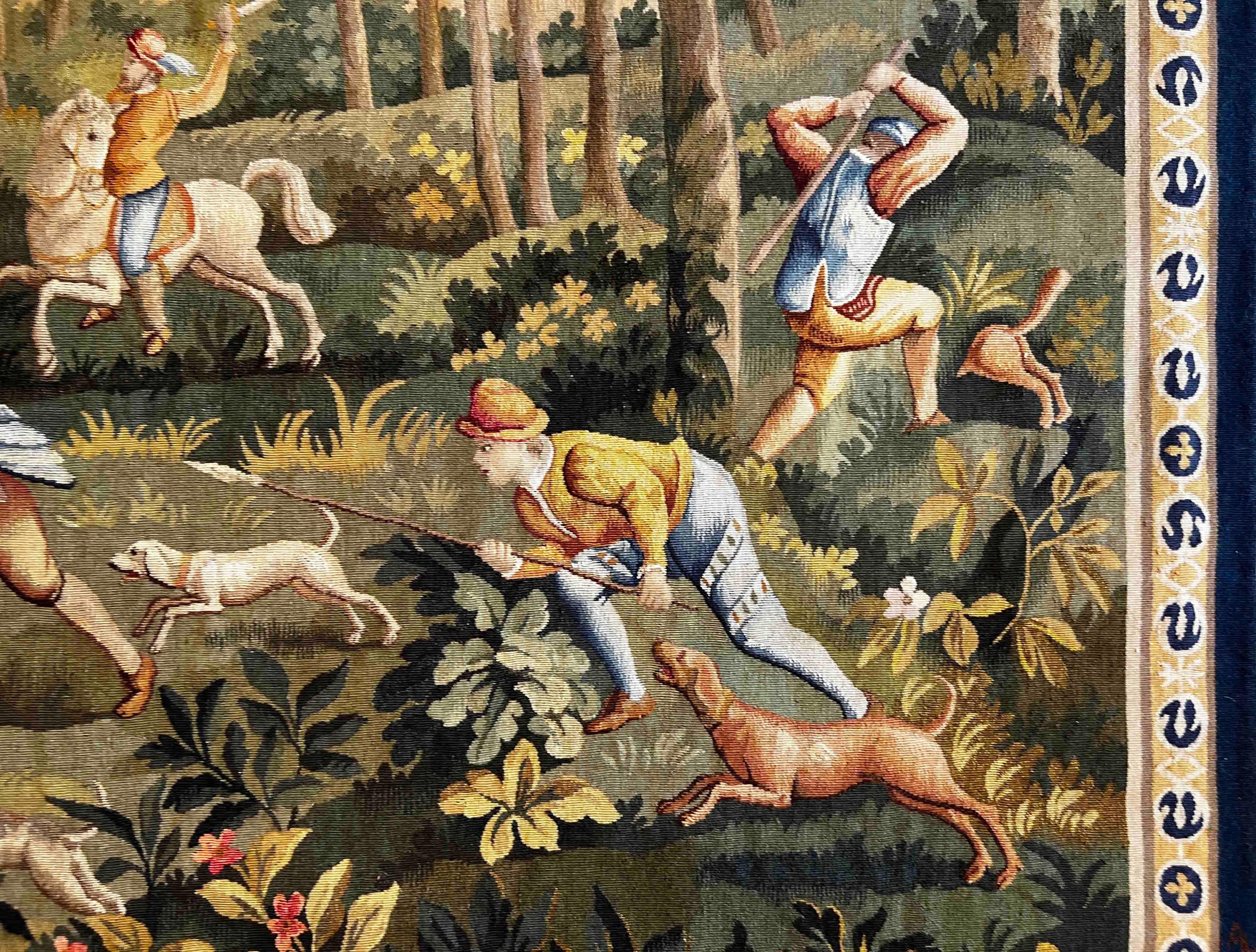Tapisserie d'Aubusson du 19ème siècle, scène de chasse - N° 1205 en vente 2