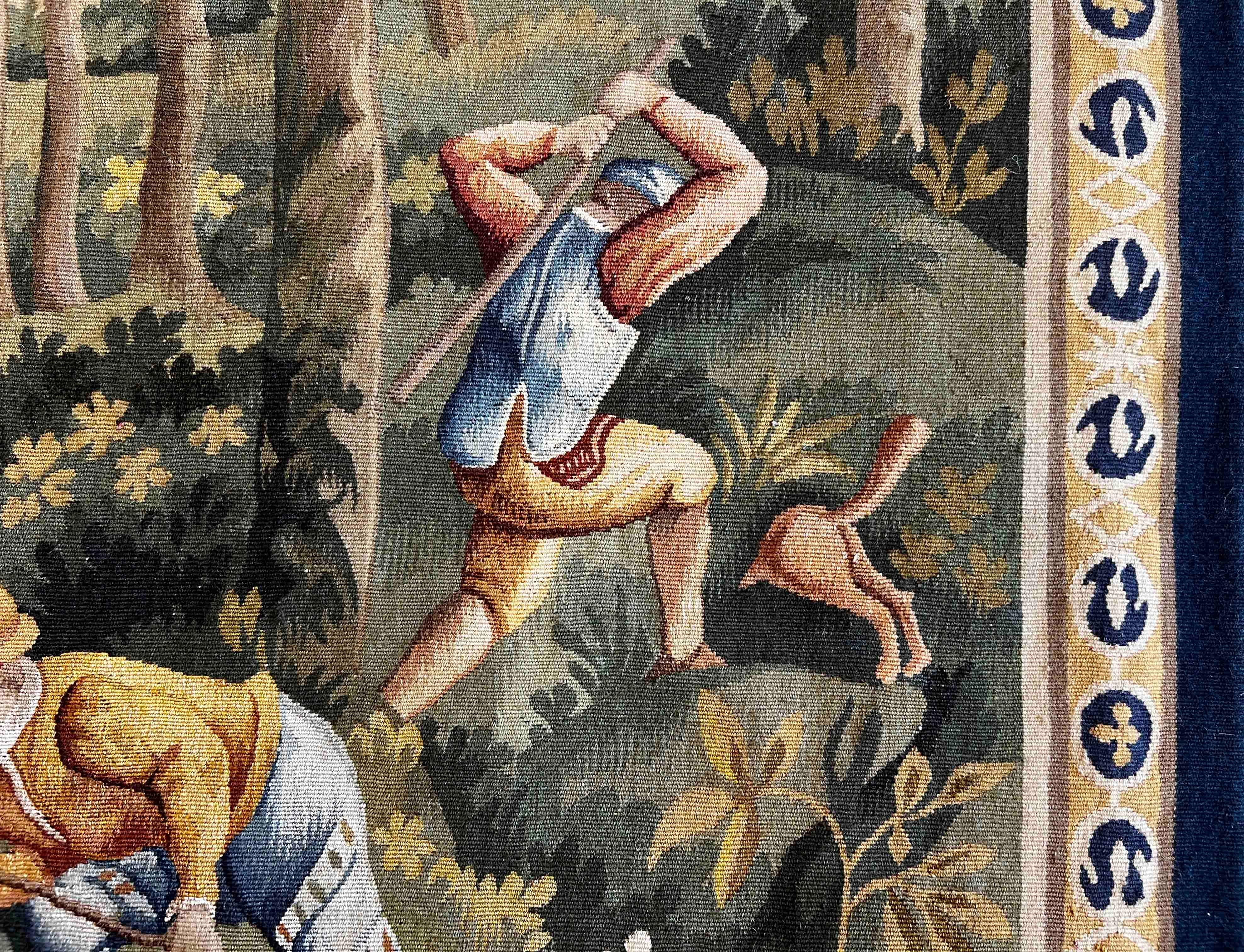 Tapisserie d'Aubusson du 19ème siècle, scène de chasse - N° 1205 en vente 4