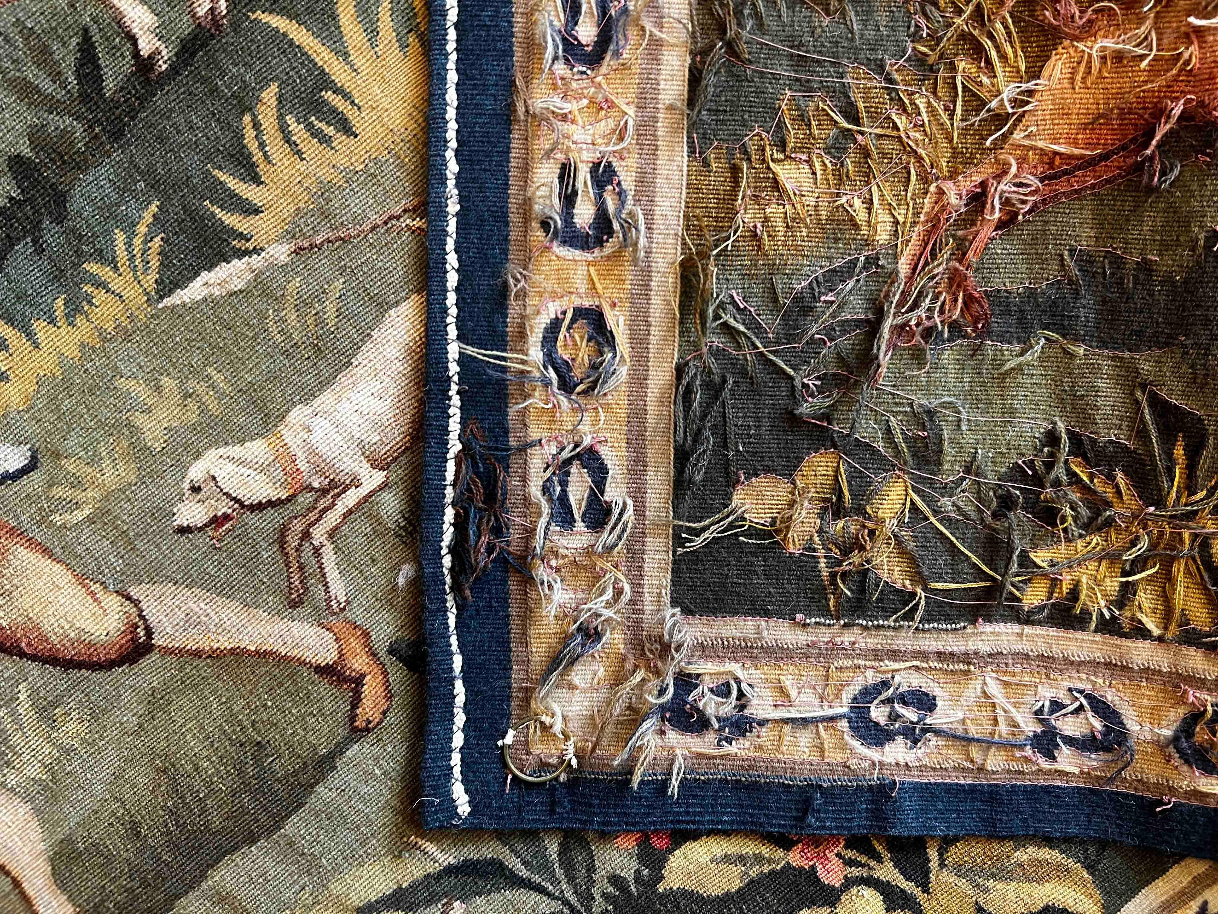19th Century Aubusson Tapestry Hunting Scene, N° 1205 For Sale 7