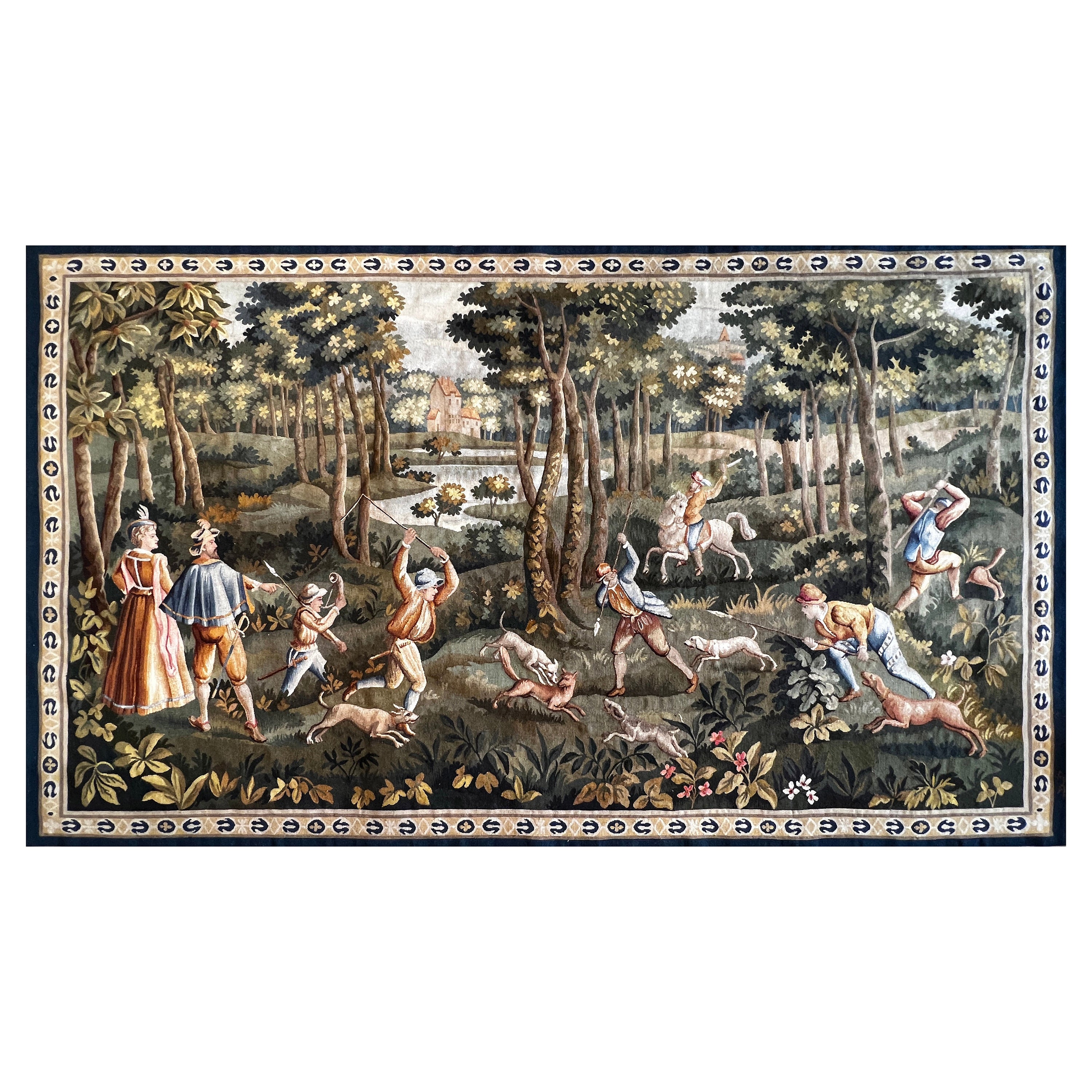 Tapisserie d'Aubusson du 19ème siècle, scène de chasse - N° 1205