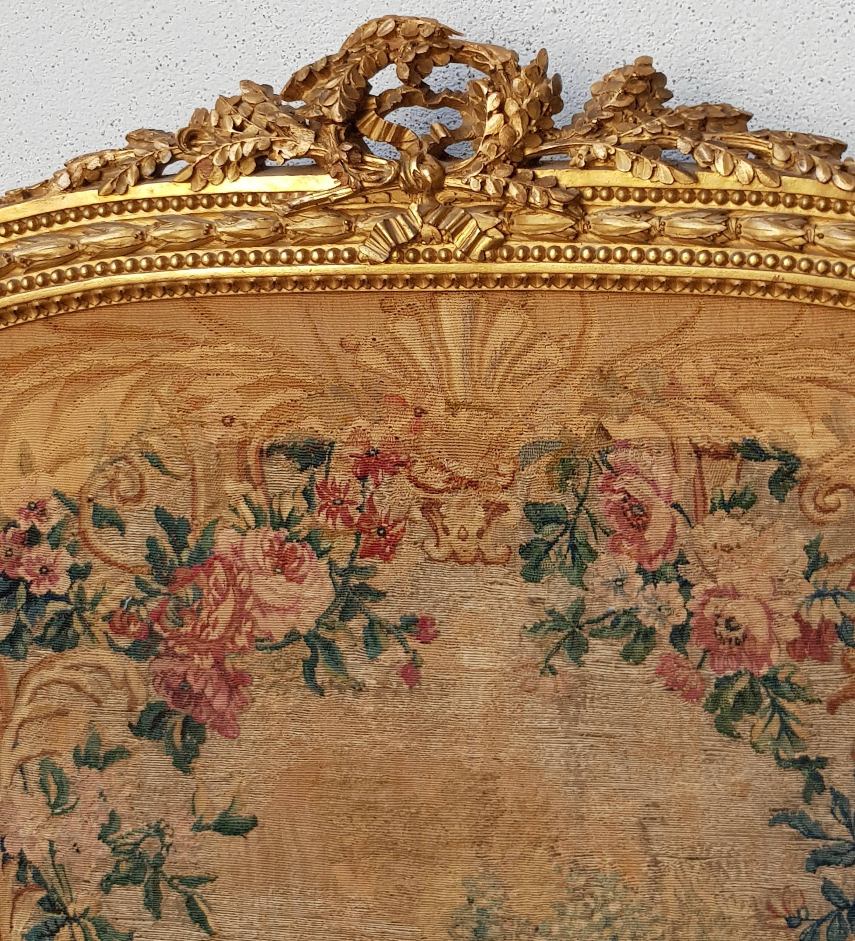 Late 19th Century 19th Century Aubusson Tapestry Panel in Original Giltwood Frame