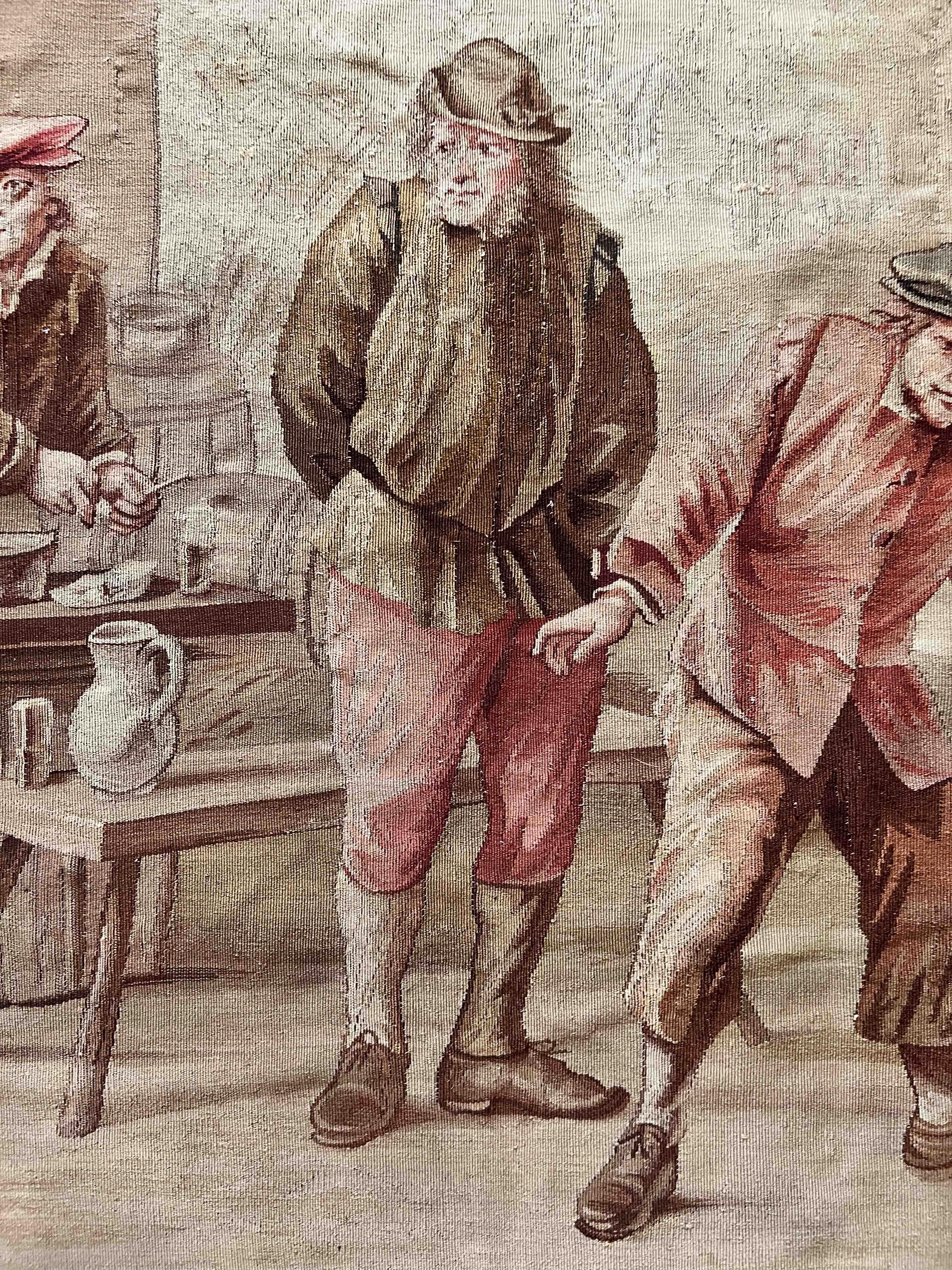 Tapisserie d'Aubusson du 19ème siècle, Scène de Pétanque, N° 1141 en vente 5