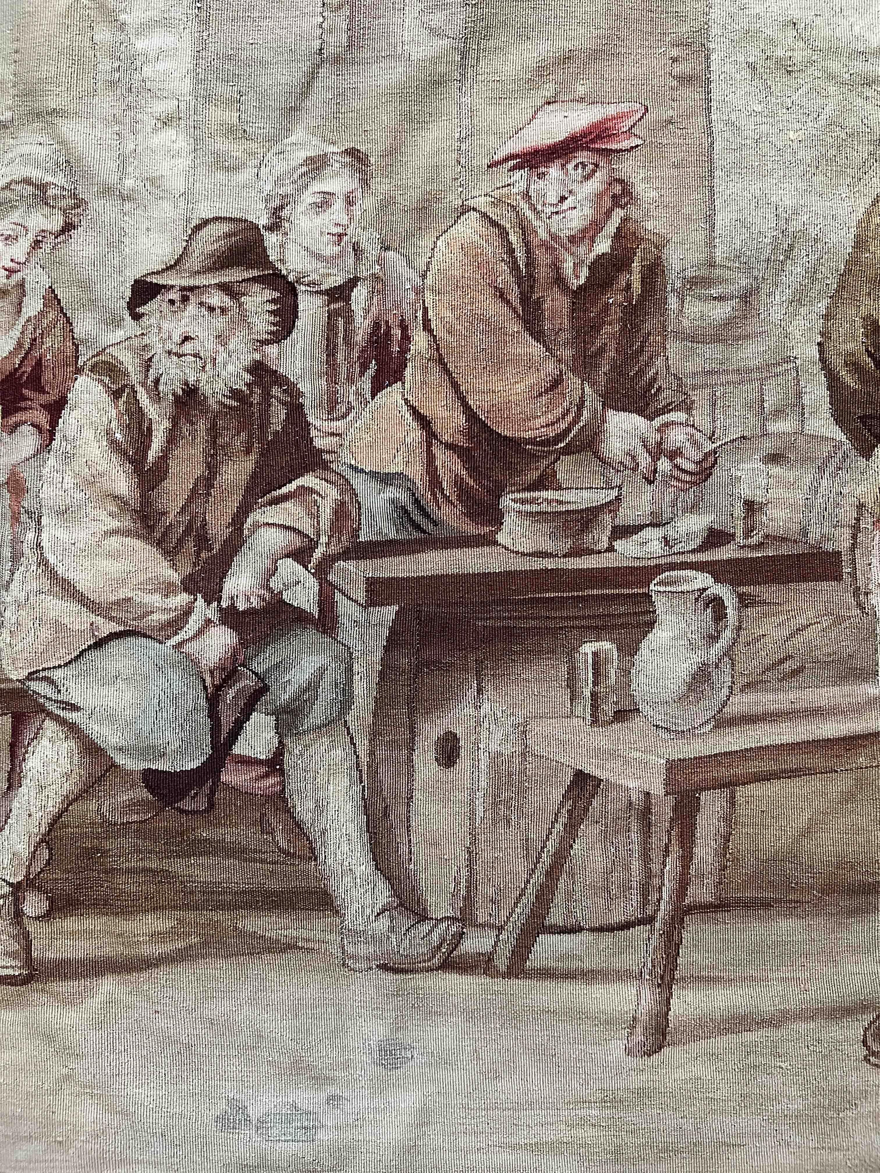 Tapisserie d'Aubusson du 19ème siècle, Scène de Pétanque, N° 1141 en vente 6