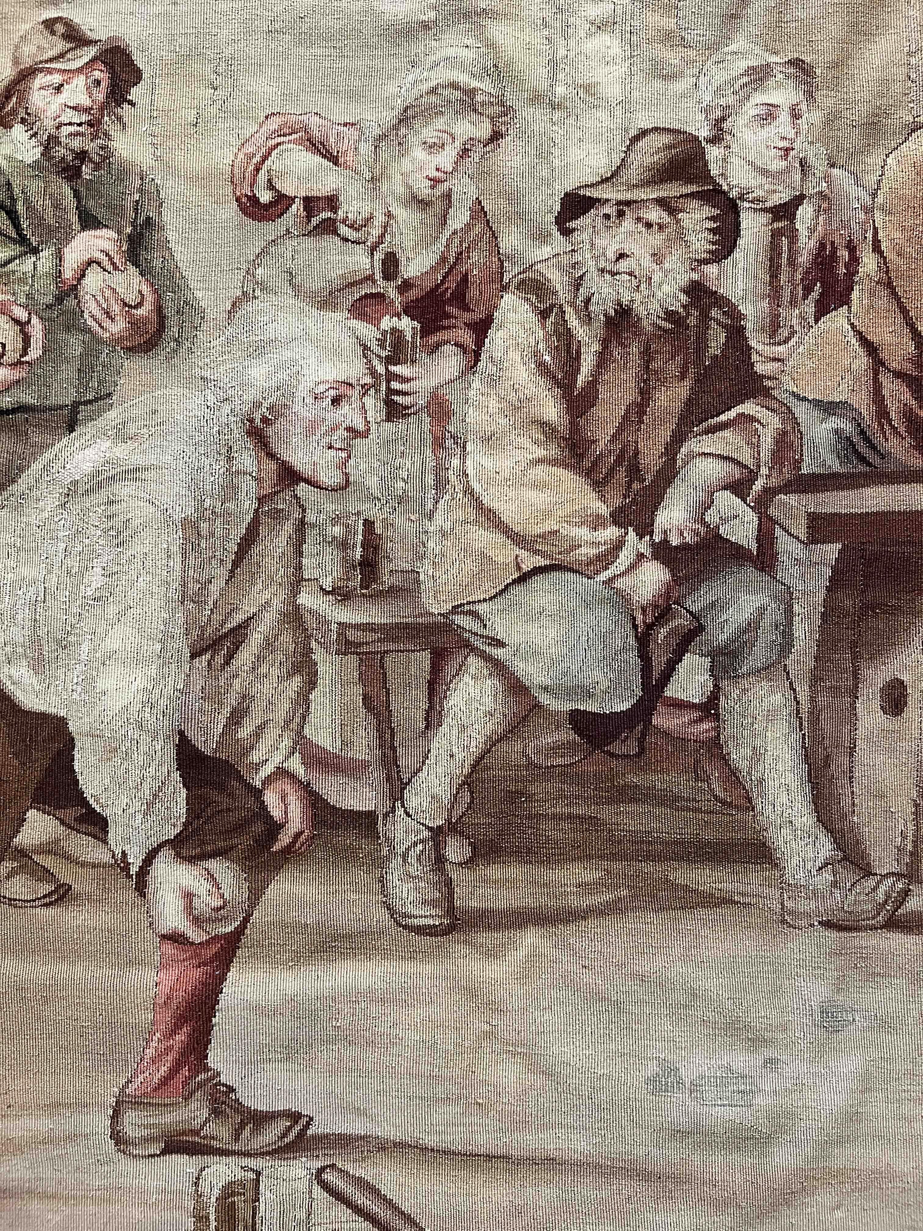 Tapisserie d'Aubusson du 19ème siècle, Scène de Pétanque, N° 1141 en vente 7