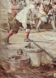 19th Century Aubusson Tapestry, Pétanque Scene, N° 1141
